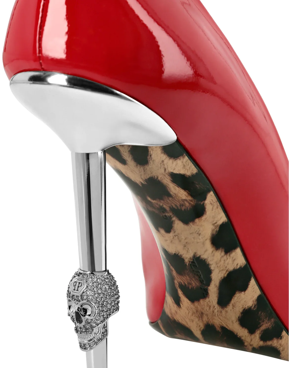Skull Heel Patent Leather Pumps, цвет: Красный