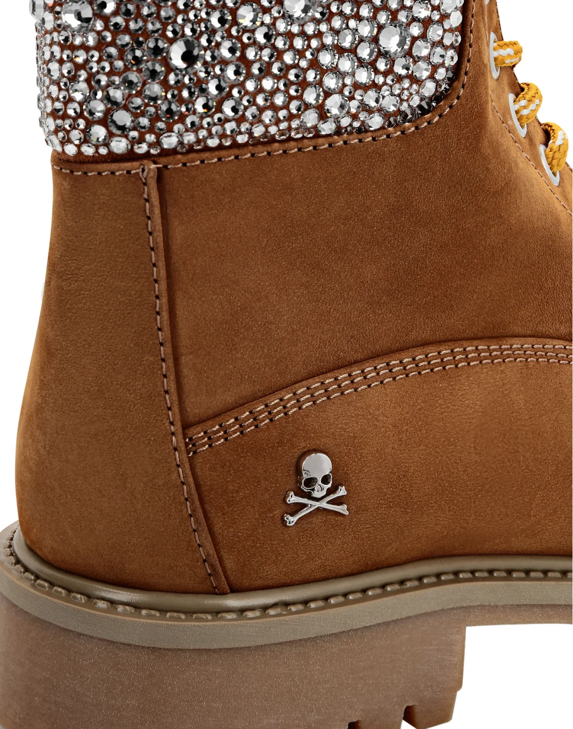 Nabuk Boots Low Flat Crystal The Hunter, цвет: Бежевый