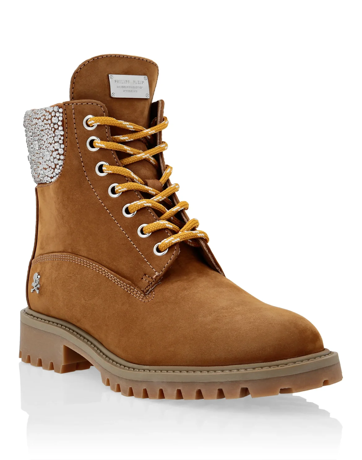 Nabuk Boots Low Flat Crystal The Hunter, цвет: Бежевый