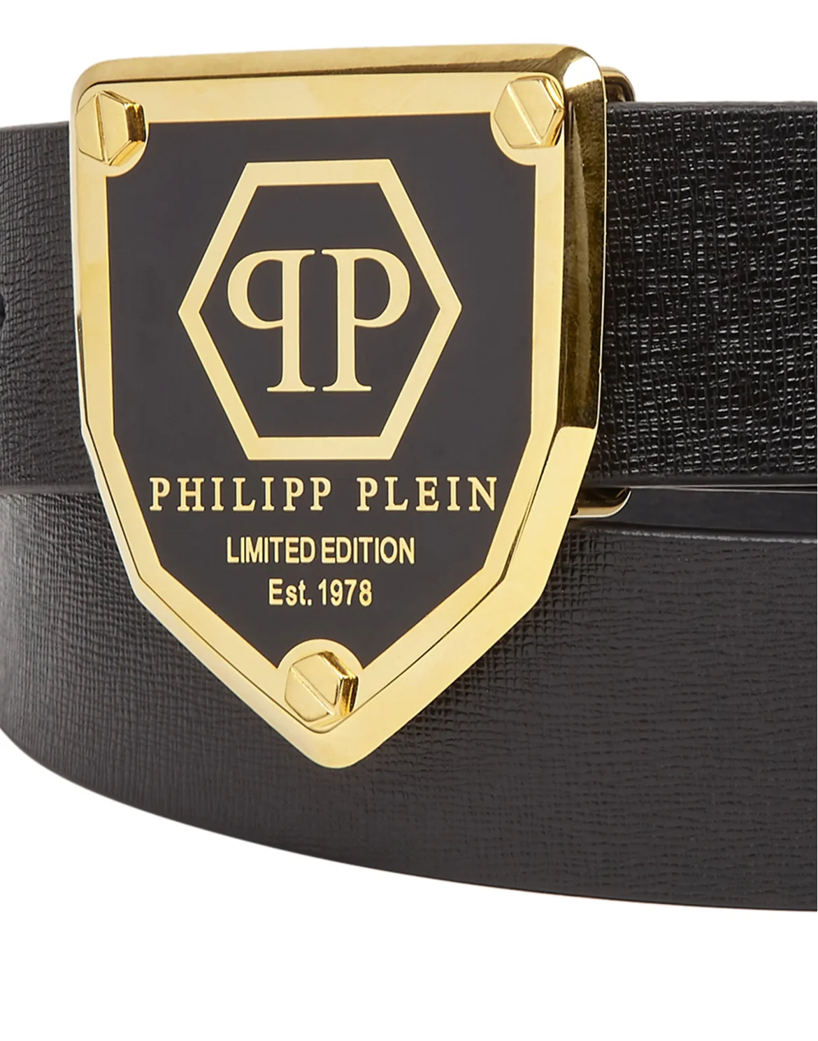 Leather Belt Hexagon, цвет: Черный