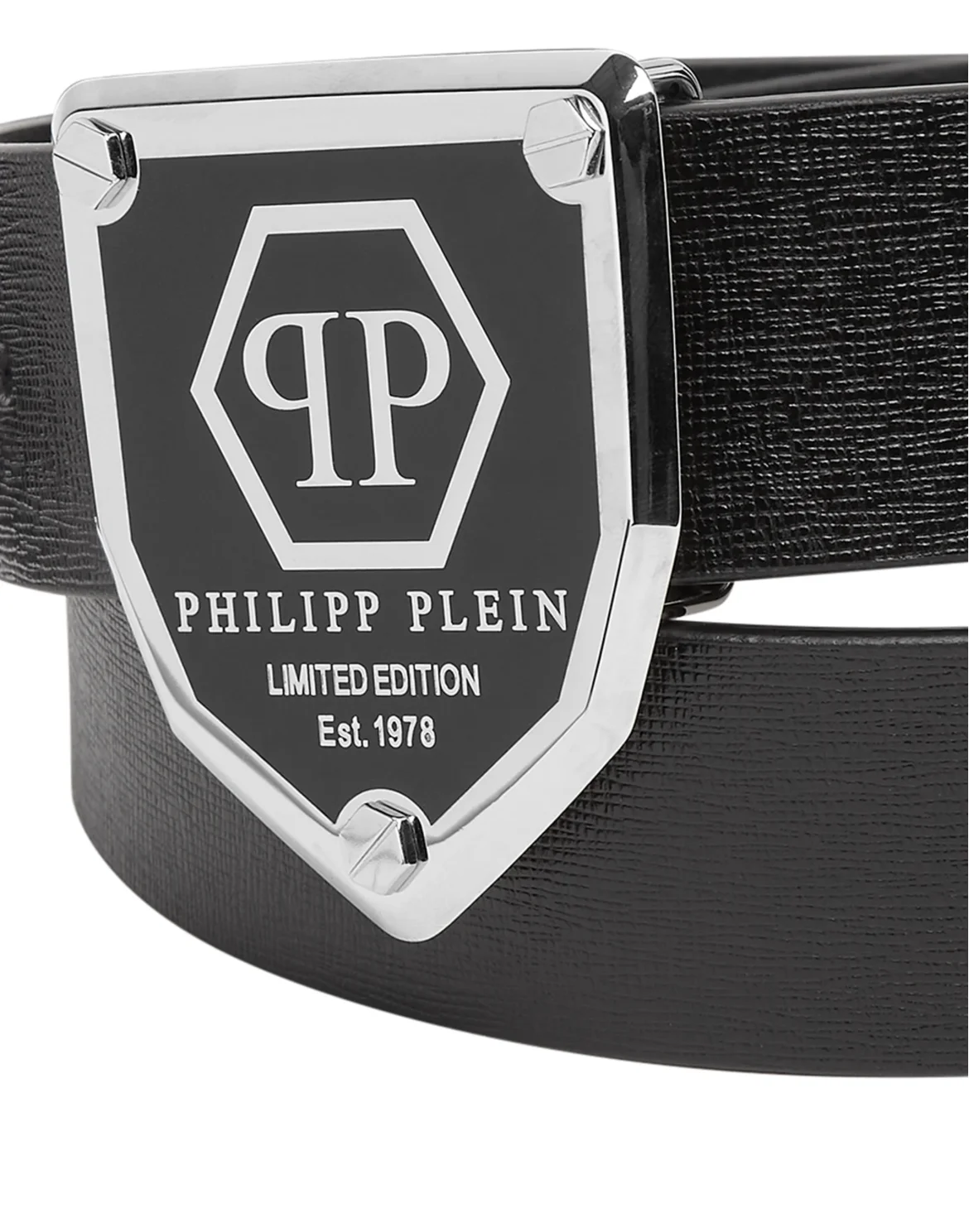 Leather Belt Hexagon, цвет: Черный