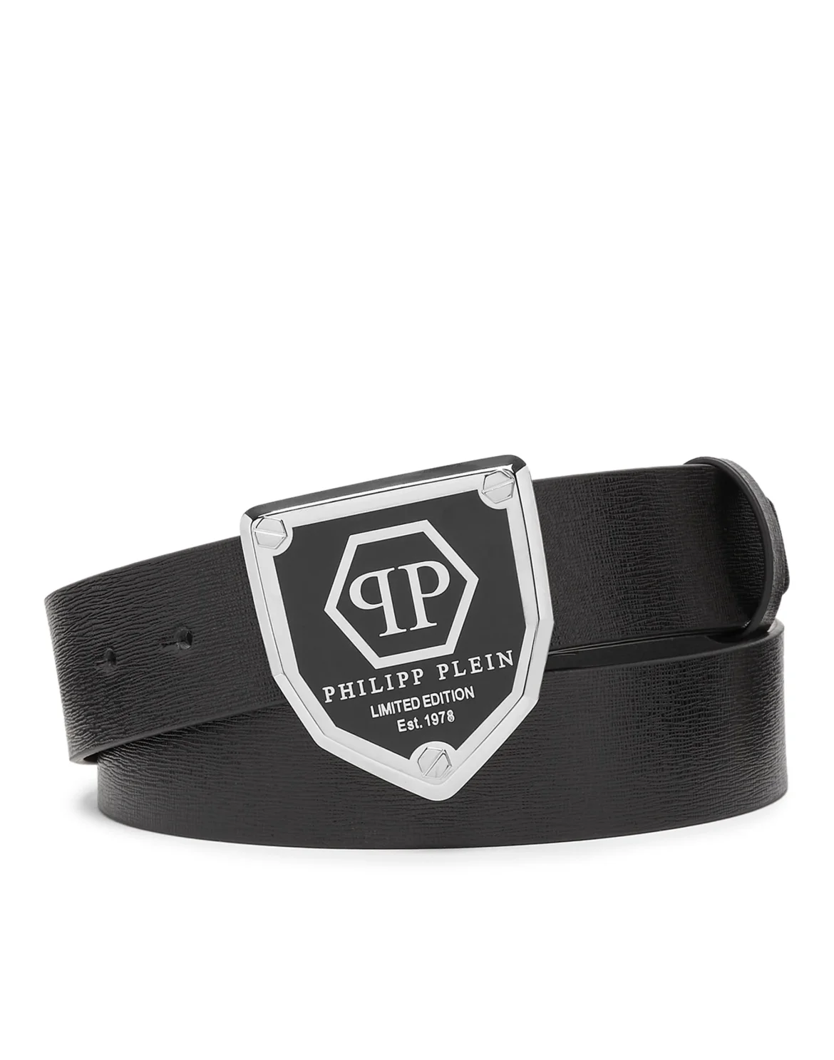 Leather Belt Hexagon, цвет: Черный