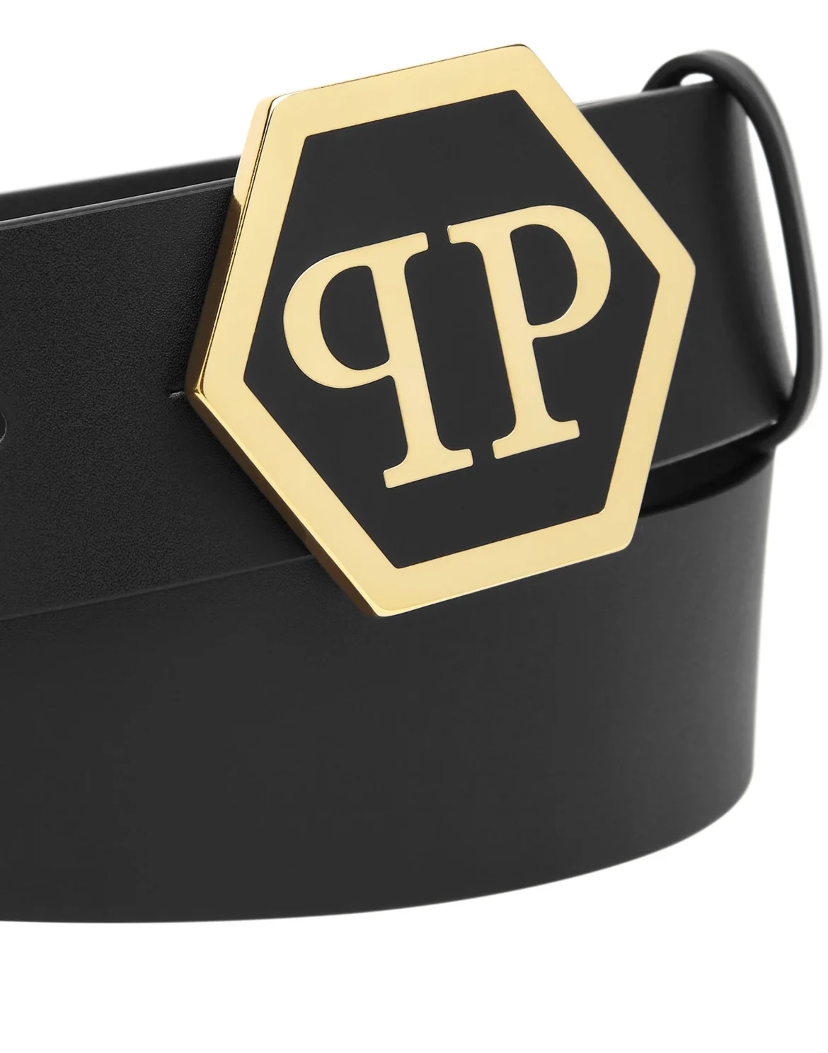 Leather Belt Hexagon, цвет: Черный