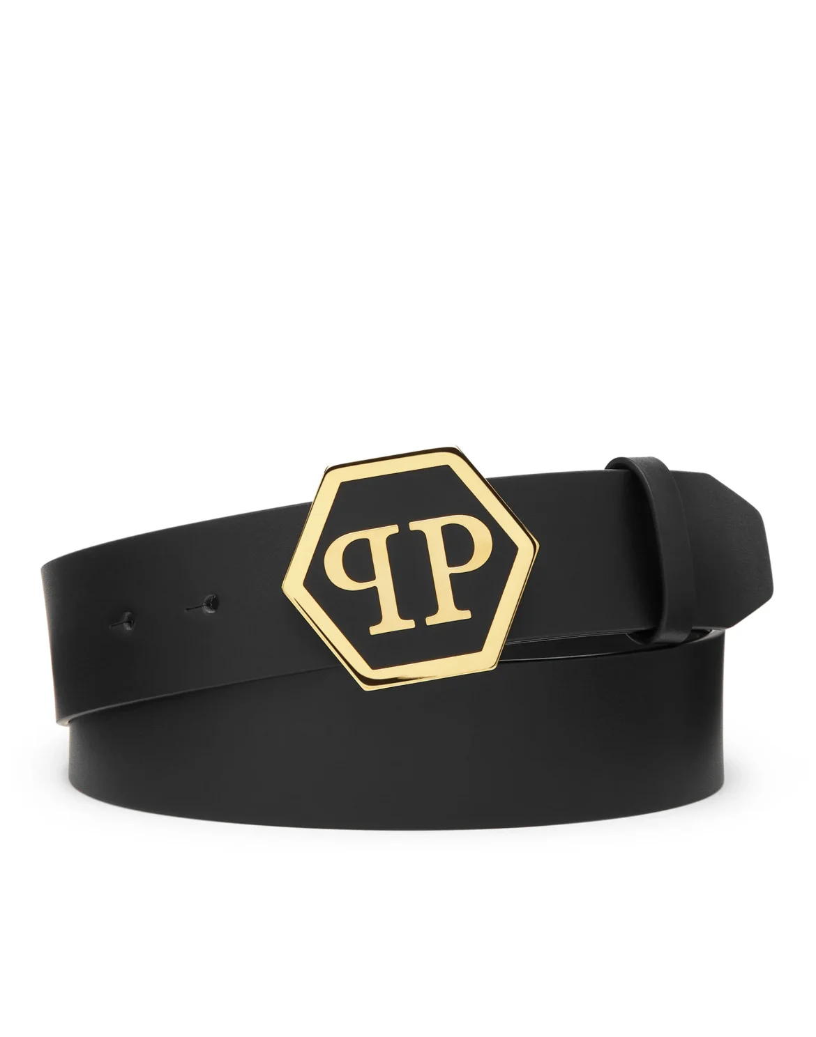 Leather Belt Hexagon, цвет: Черный