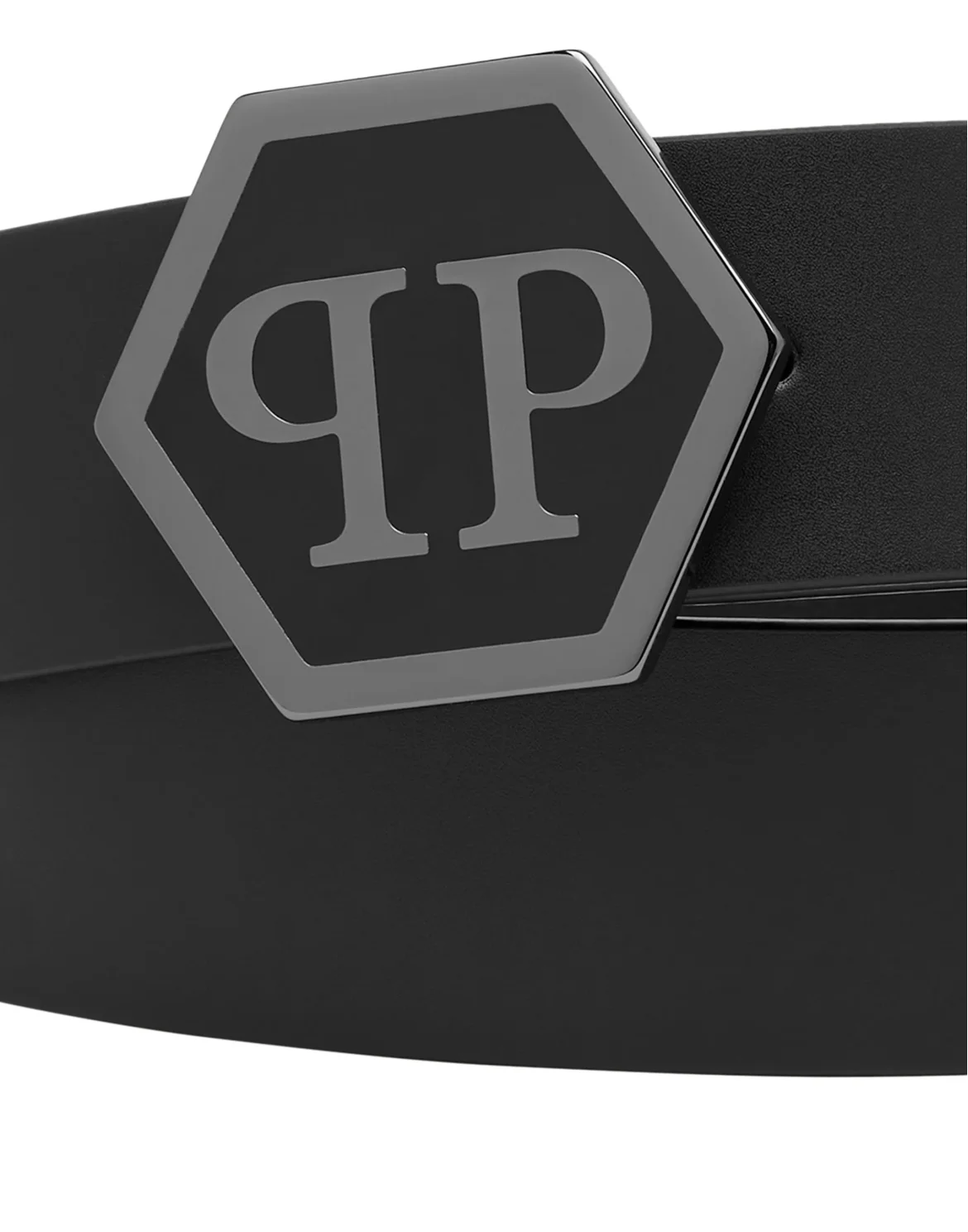 Leather Belt Hexagon, цвет: Черный