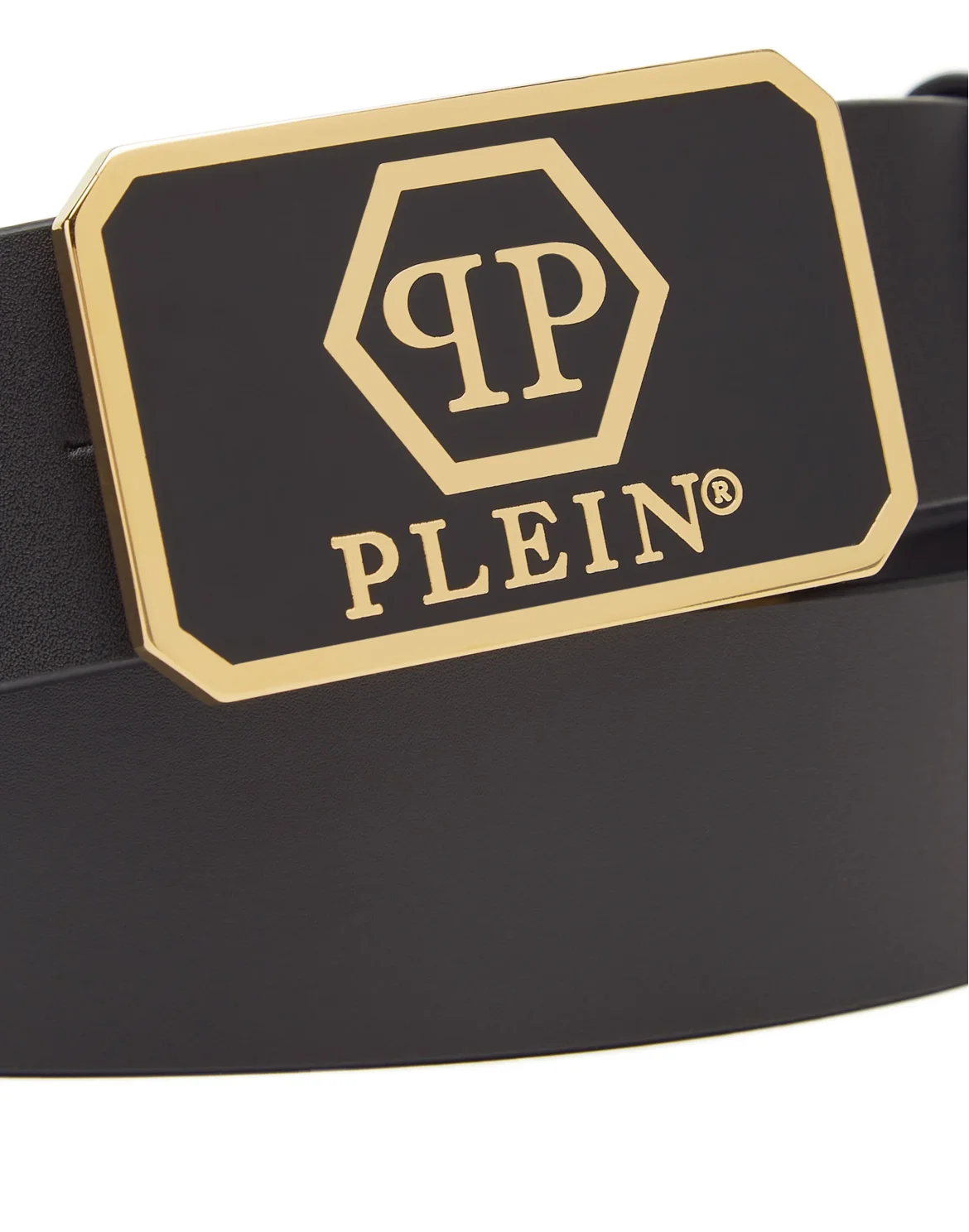 Leather Belt Hexagon, цвет: Черный