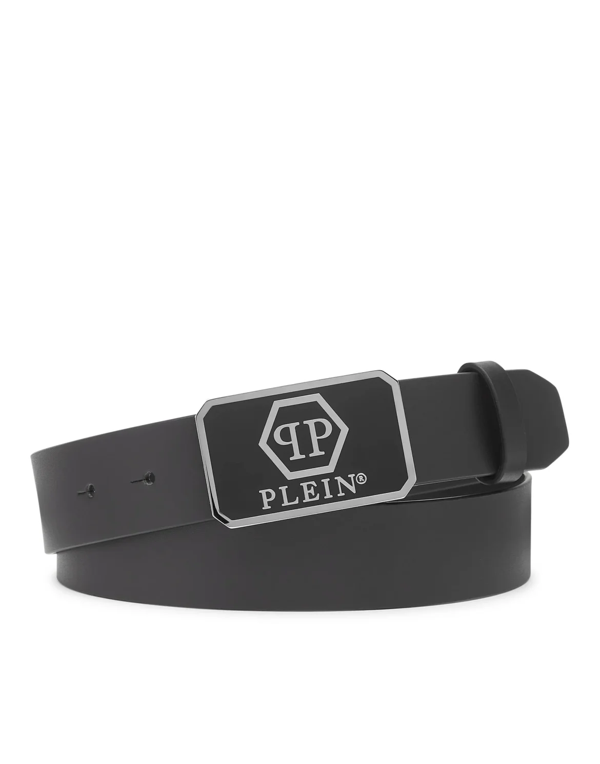 Leather Belt Hexagon, цвет: Черный