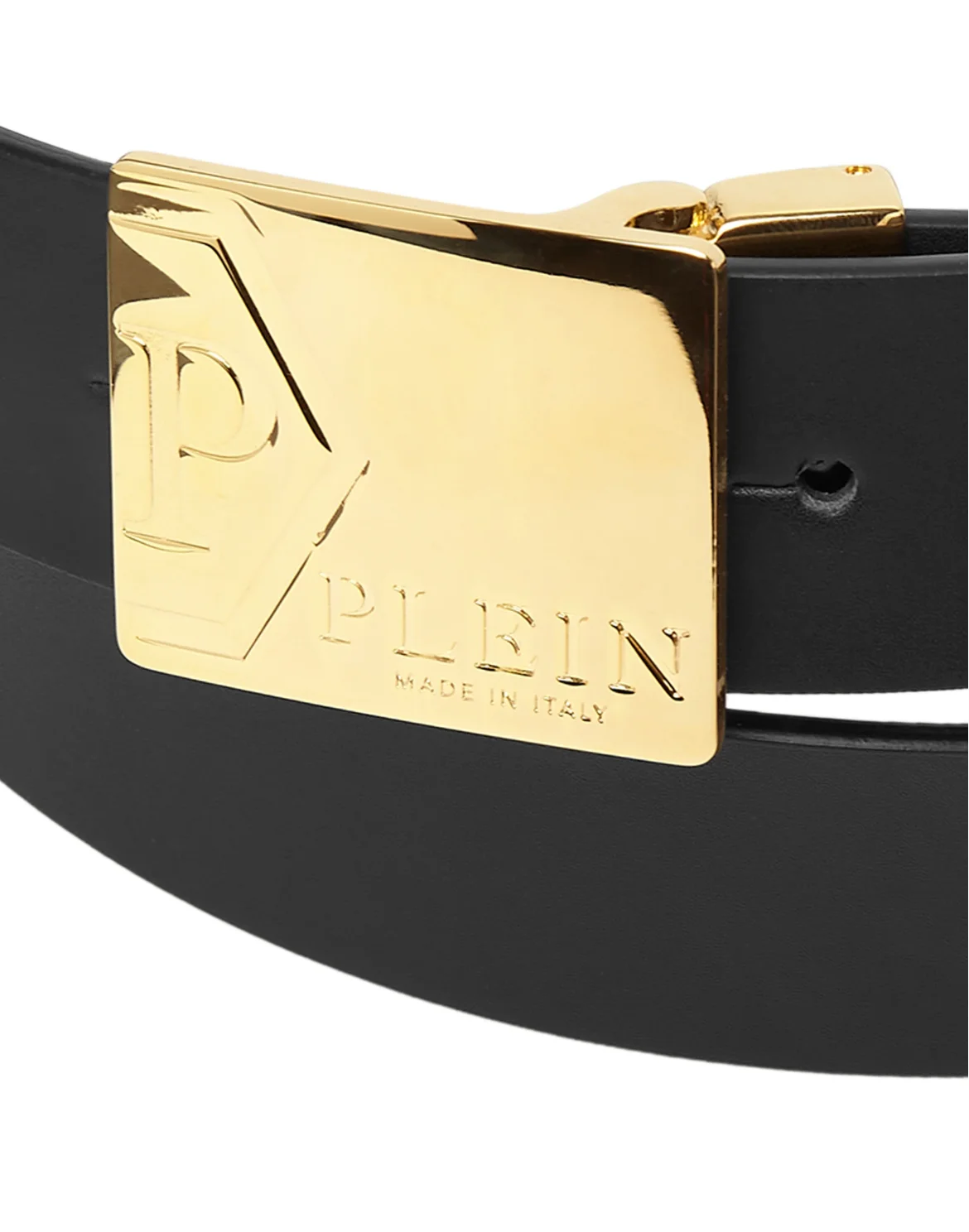 Leather Belt Iconic Plein, цвет: Черный