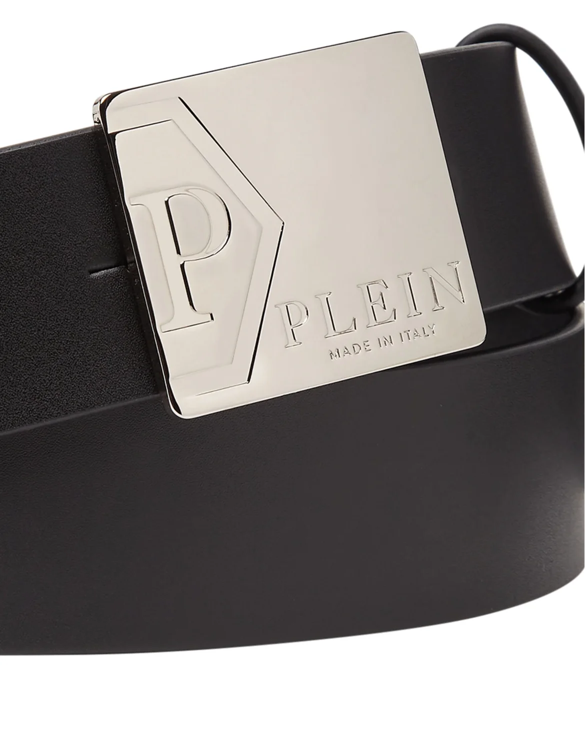Leather Belt Iconic Plein, цвет: Черный