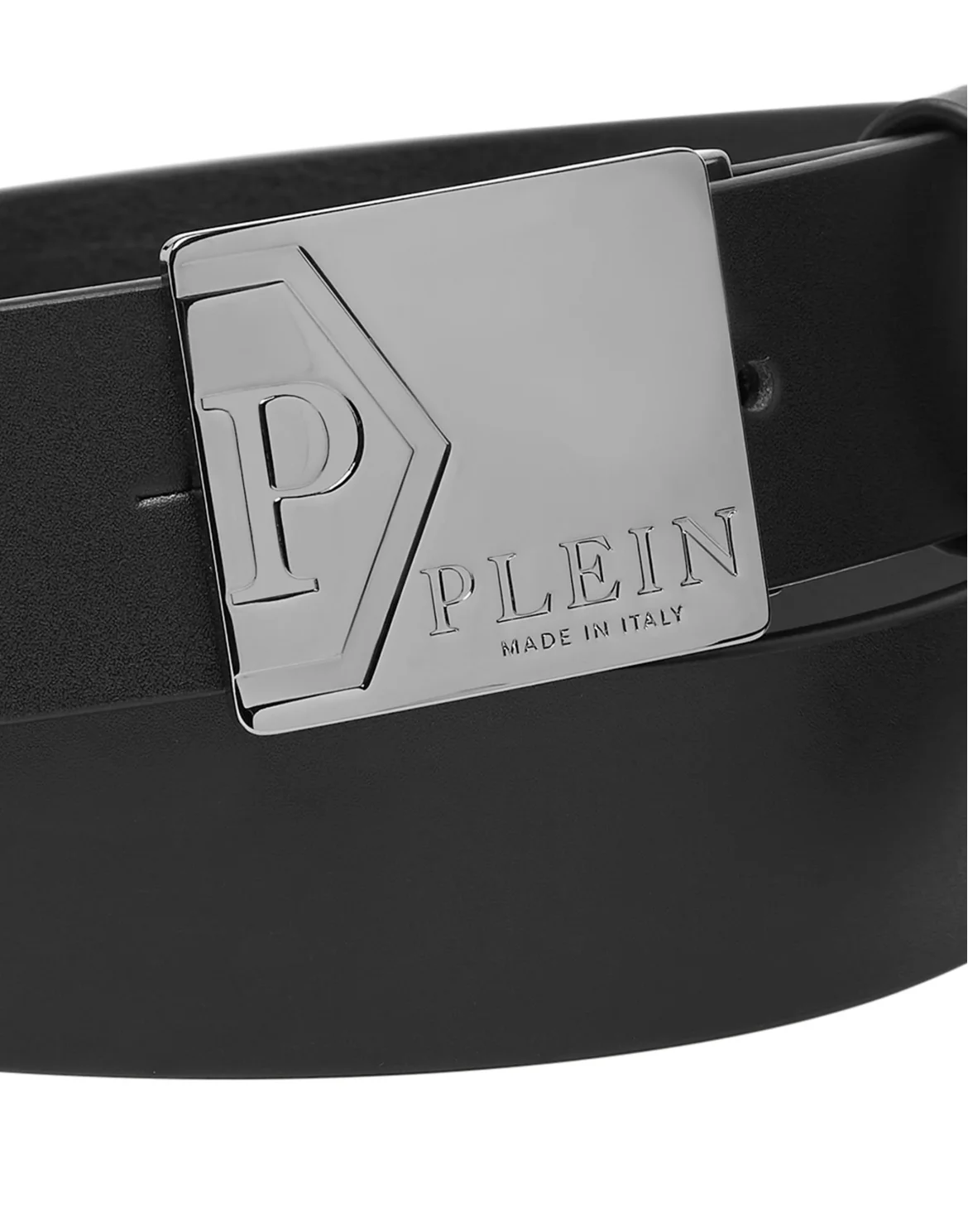 Leather Belt Iconic Plein, цвет: Черный