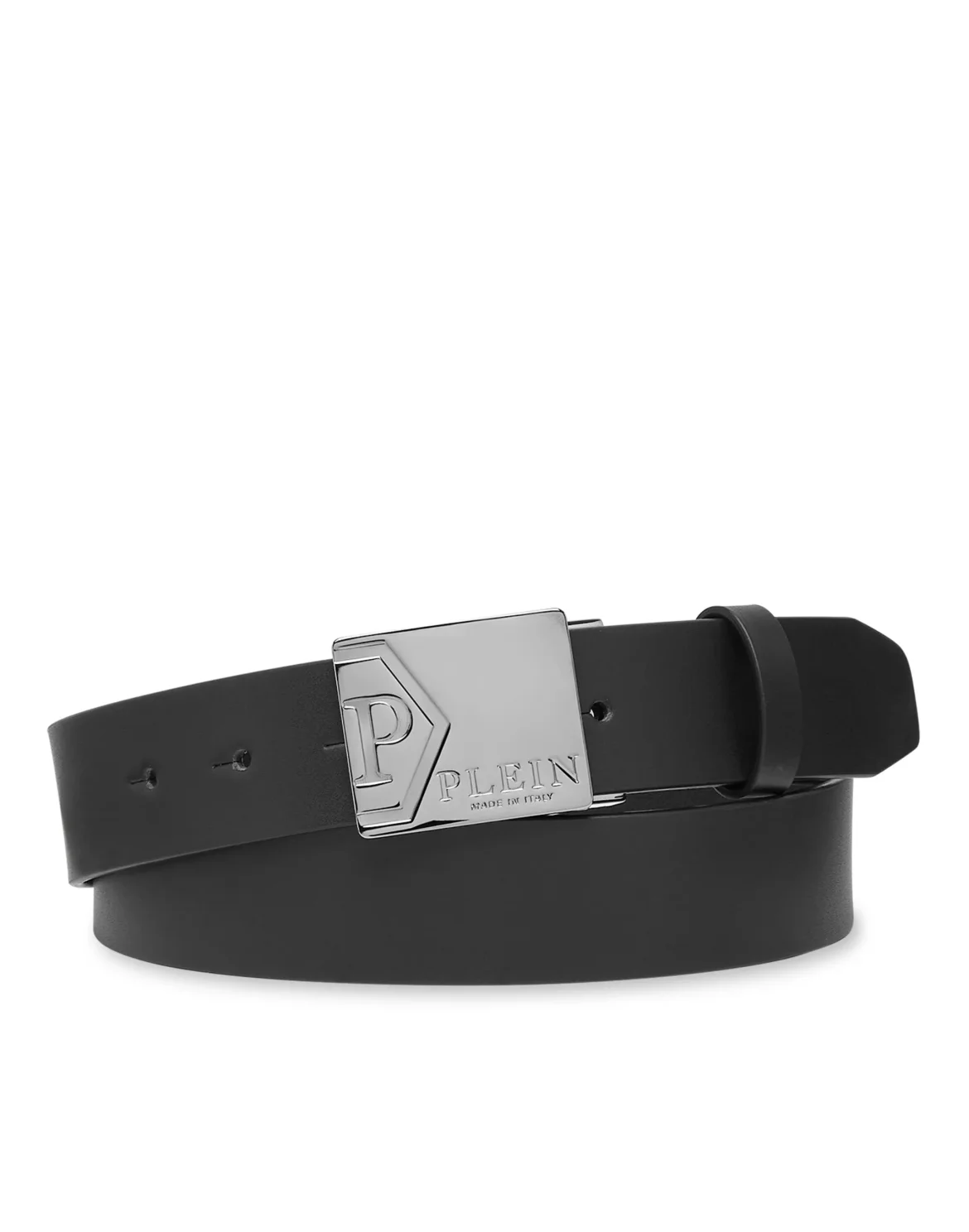 Leather Belt Iconic Plein, цвет: Черный