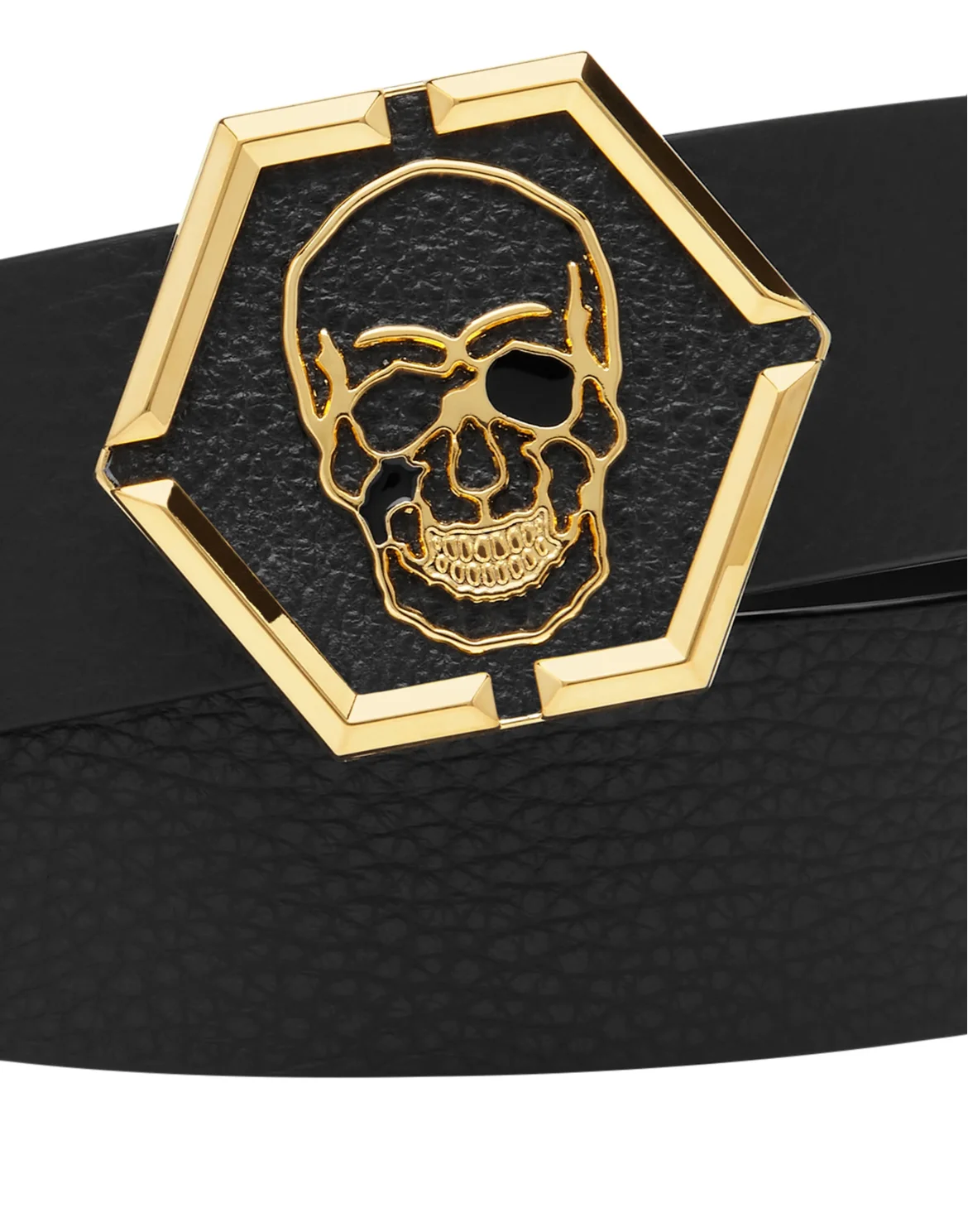 Leather Belt Iconic Plein, цвет: Черный