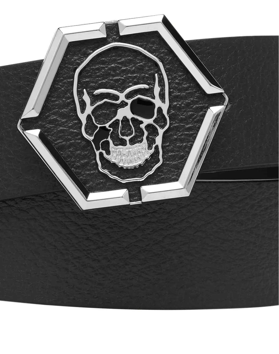 Leather Belt Iconic Plein, цвет: Черный