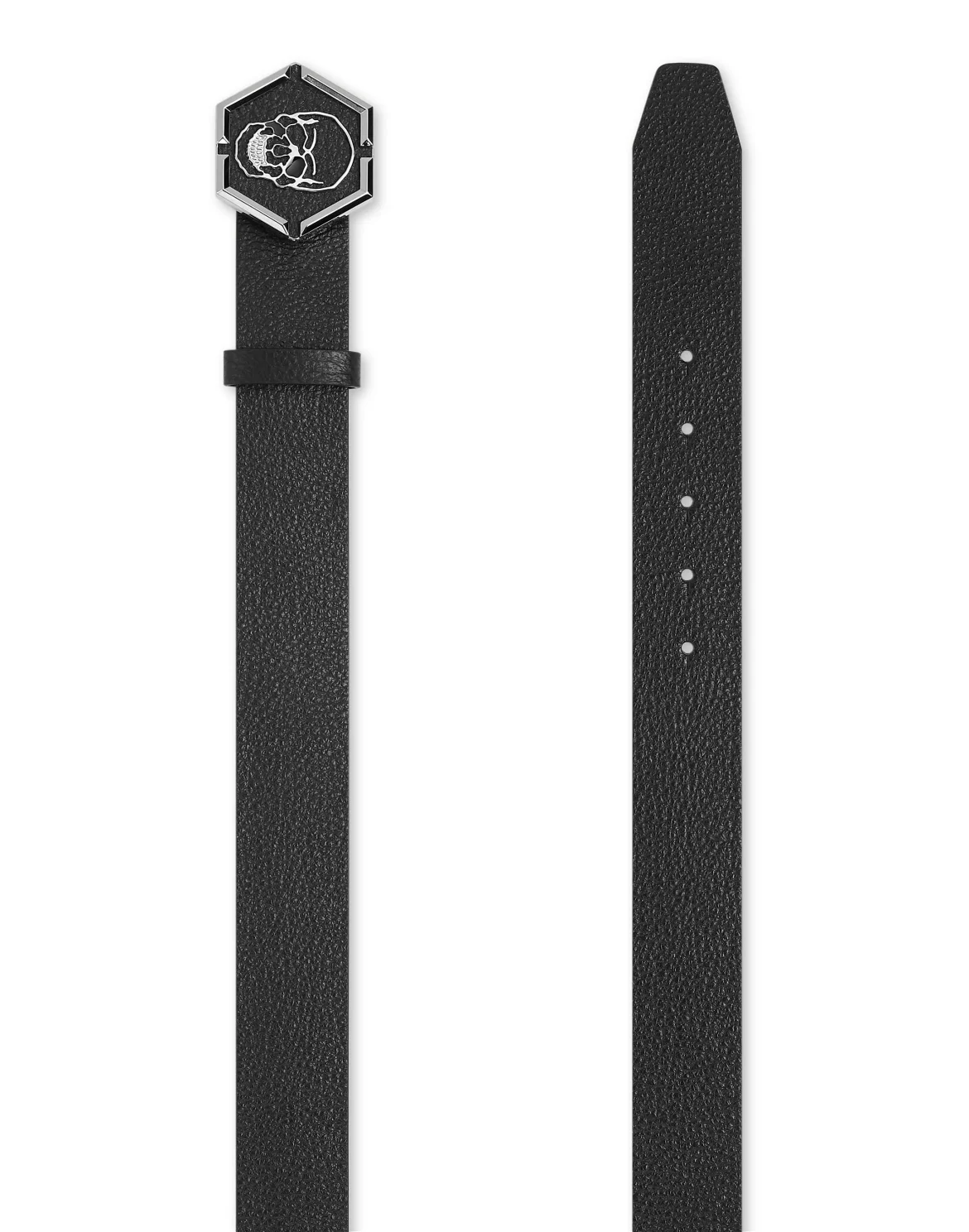 Leather Belt Iconic Plein, цвет: Черный