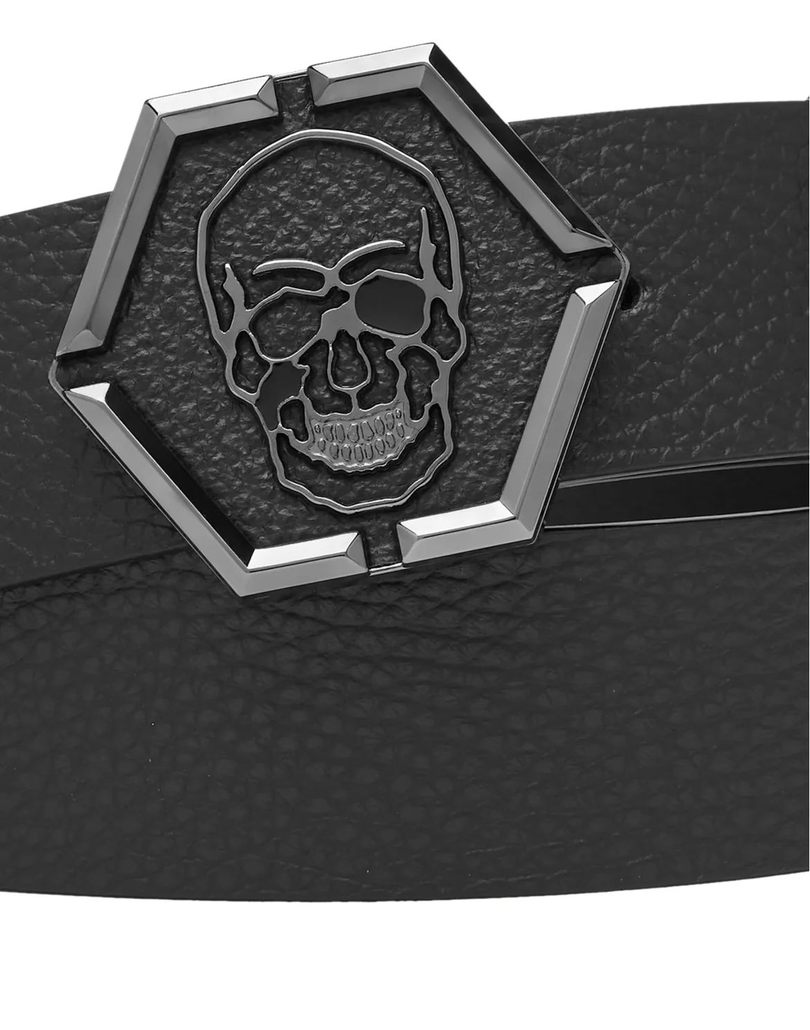 Leather Belt Iconic Plein, цвет: Черный