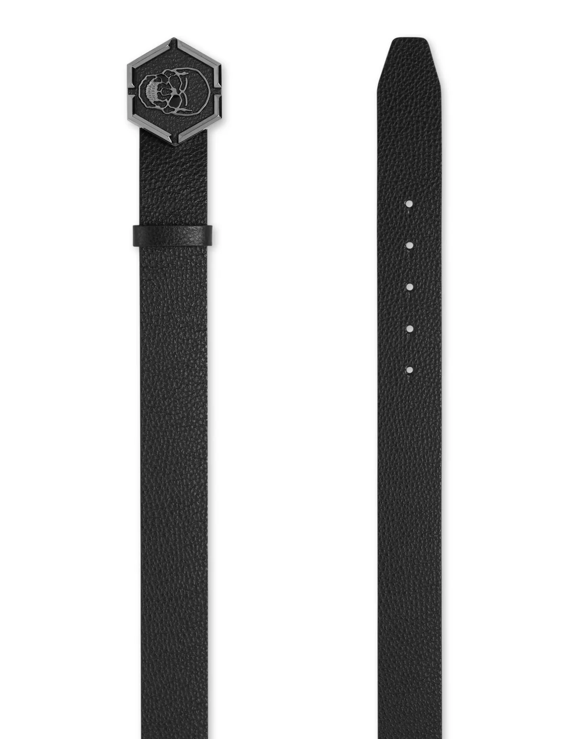 Leather Belt Iconic Plein, цвет: Черный