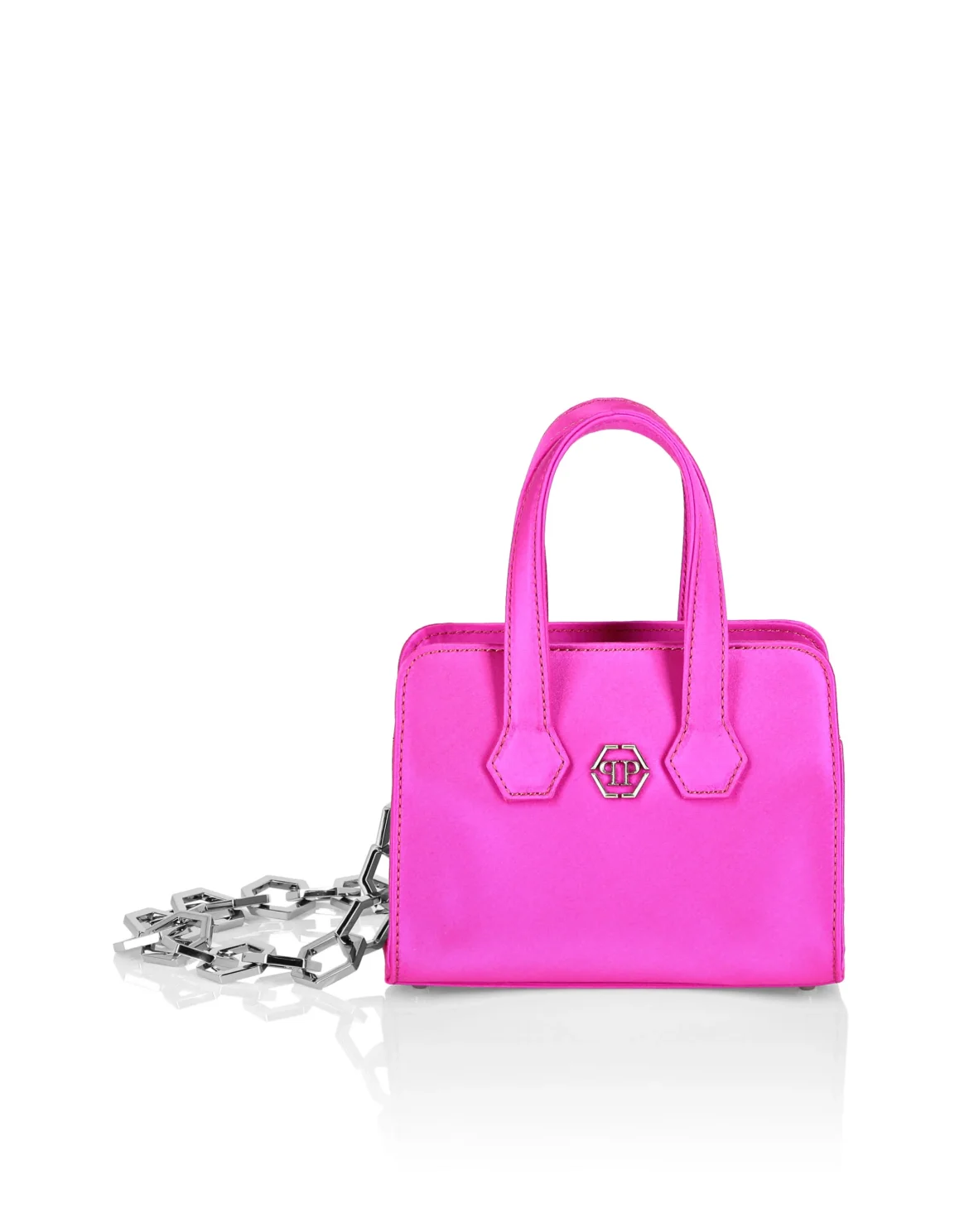 Satin Handle bag Iconic Plein, цвет: Розовый