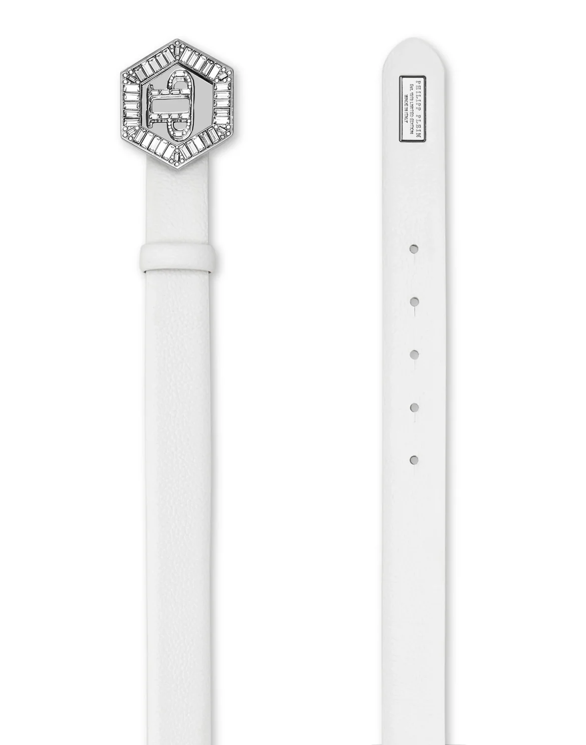 Leather Belt Iconic Plein, цвет: Белый
