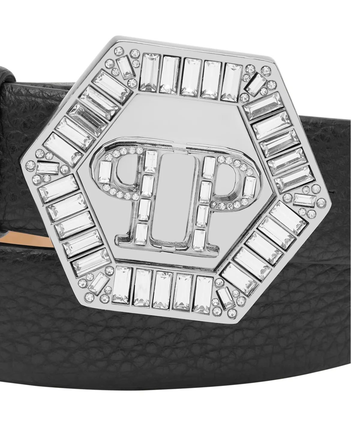 Leather Belt Iconic Plein, цвет: Черный