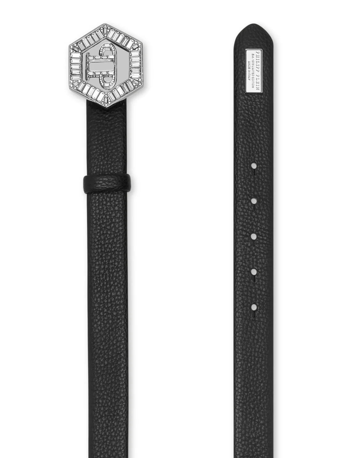 Leather Belt Iconic Plein, цвет: Черный