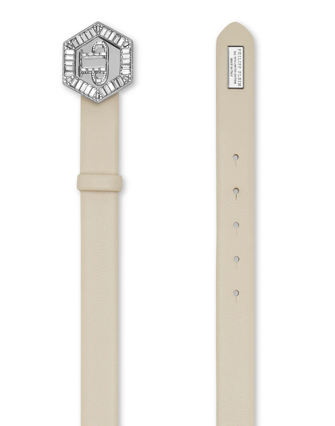 Leather Belt Iconic Plein, цвет: Бежевый