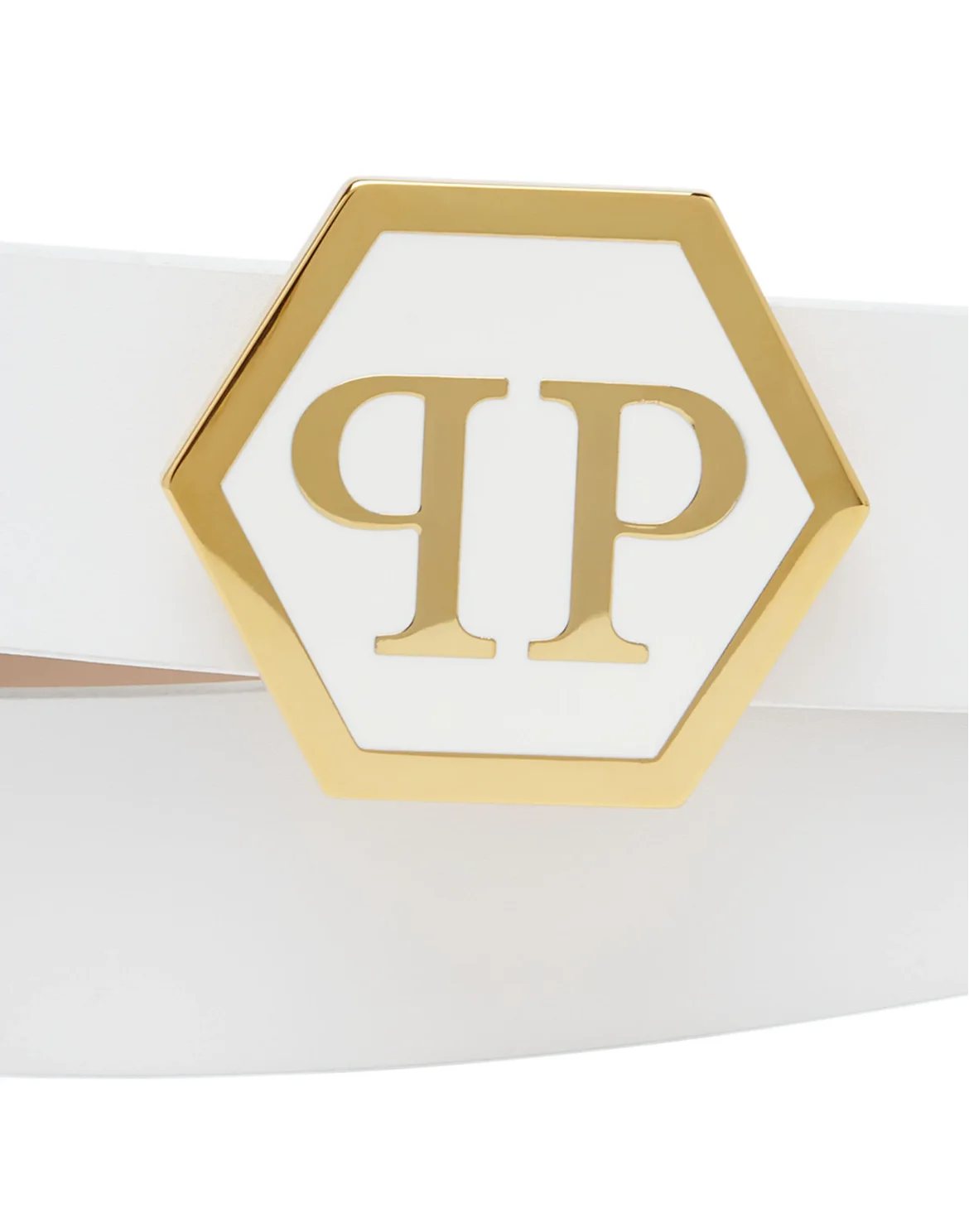 Leather Belt Hexagon, цвет: Белый