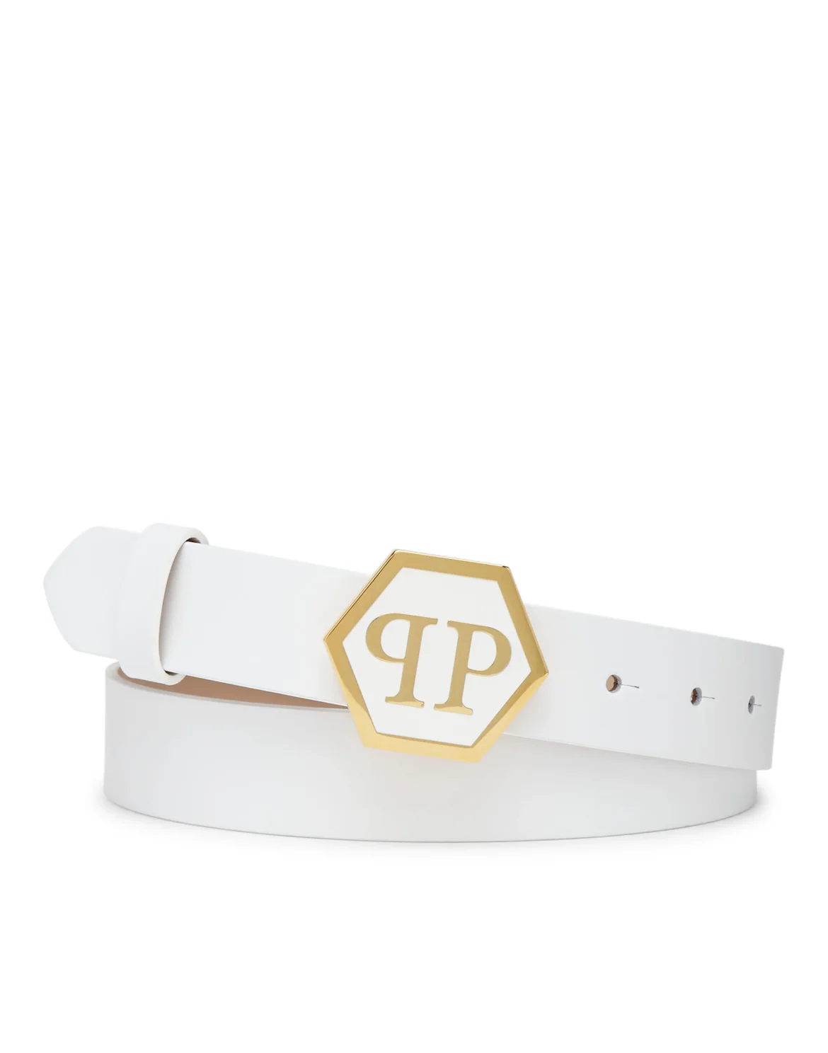 Leather Belt Hexagon, цвет: Белый