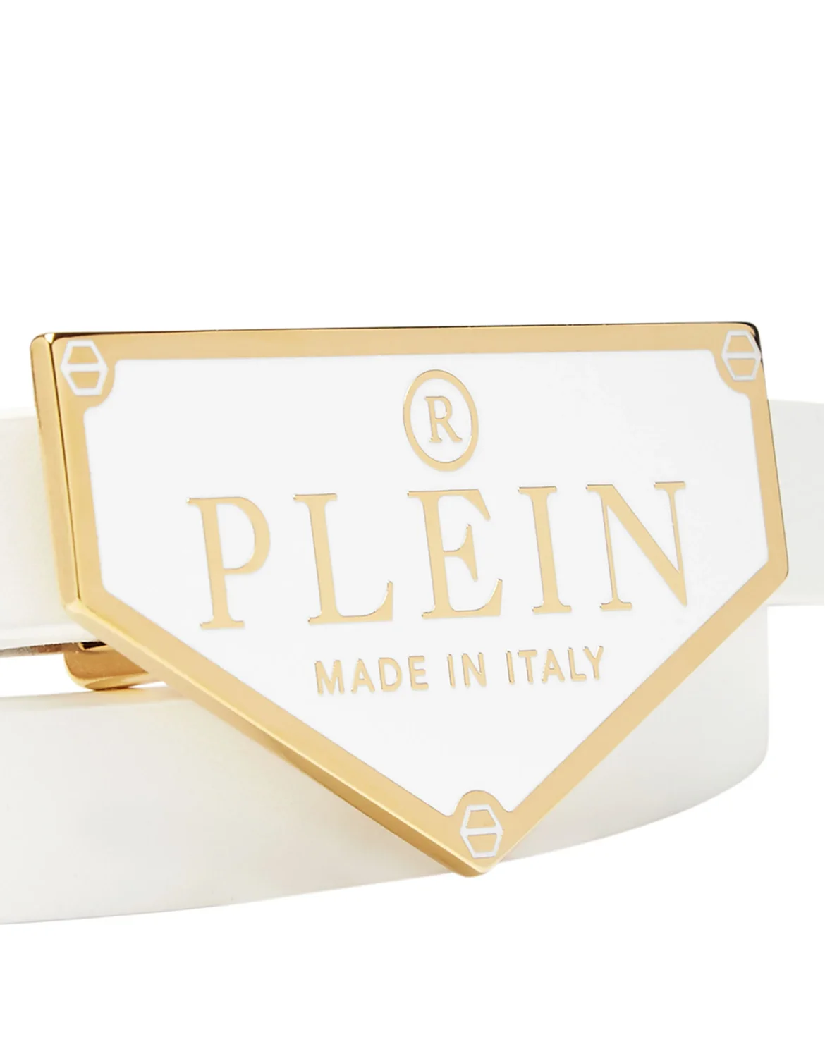 Leather Belt Iconic Plein, цвет: Белый