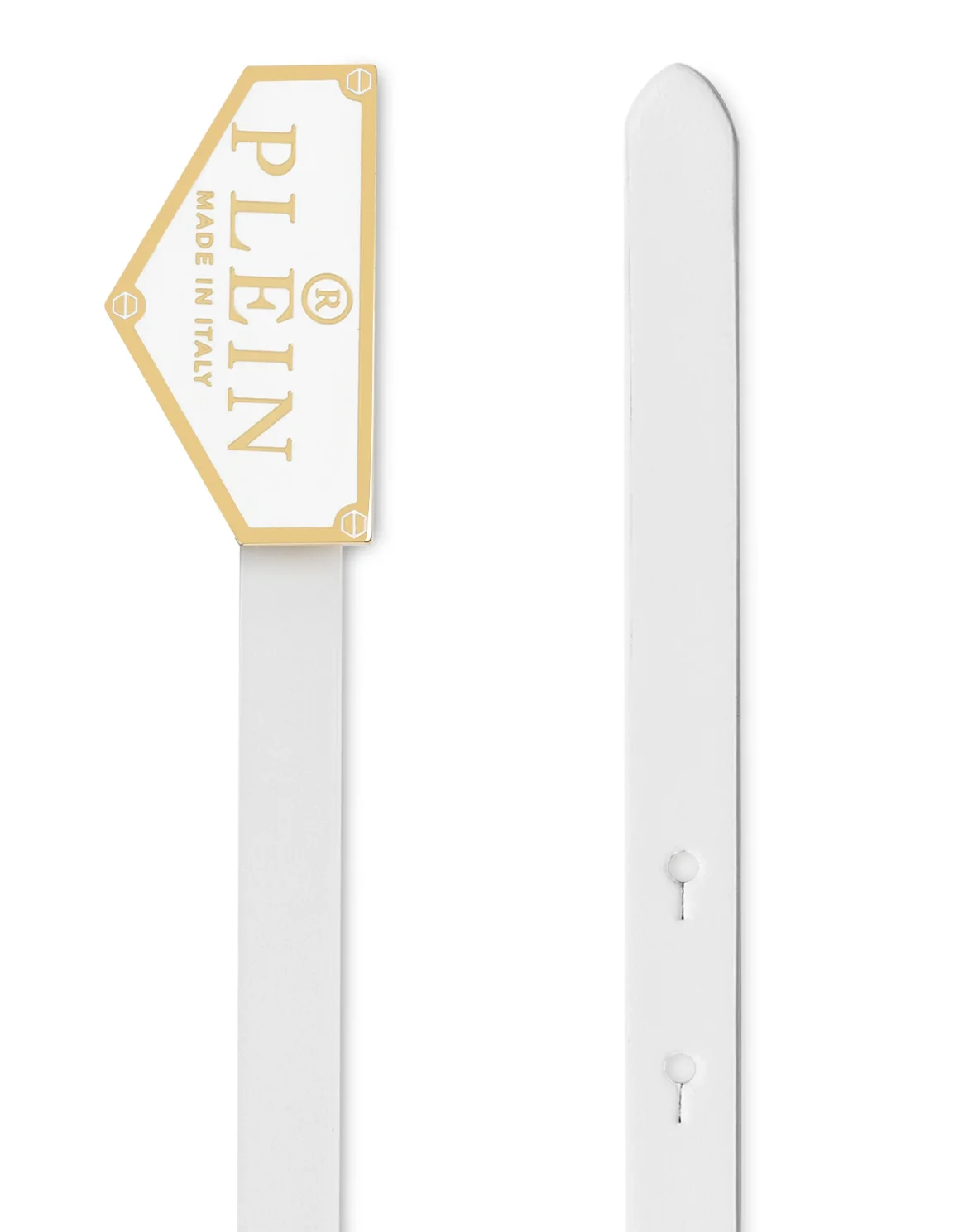 Leather Belt Iconic Plein, цвет: Белый