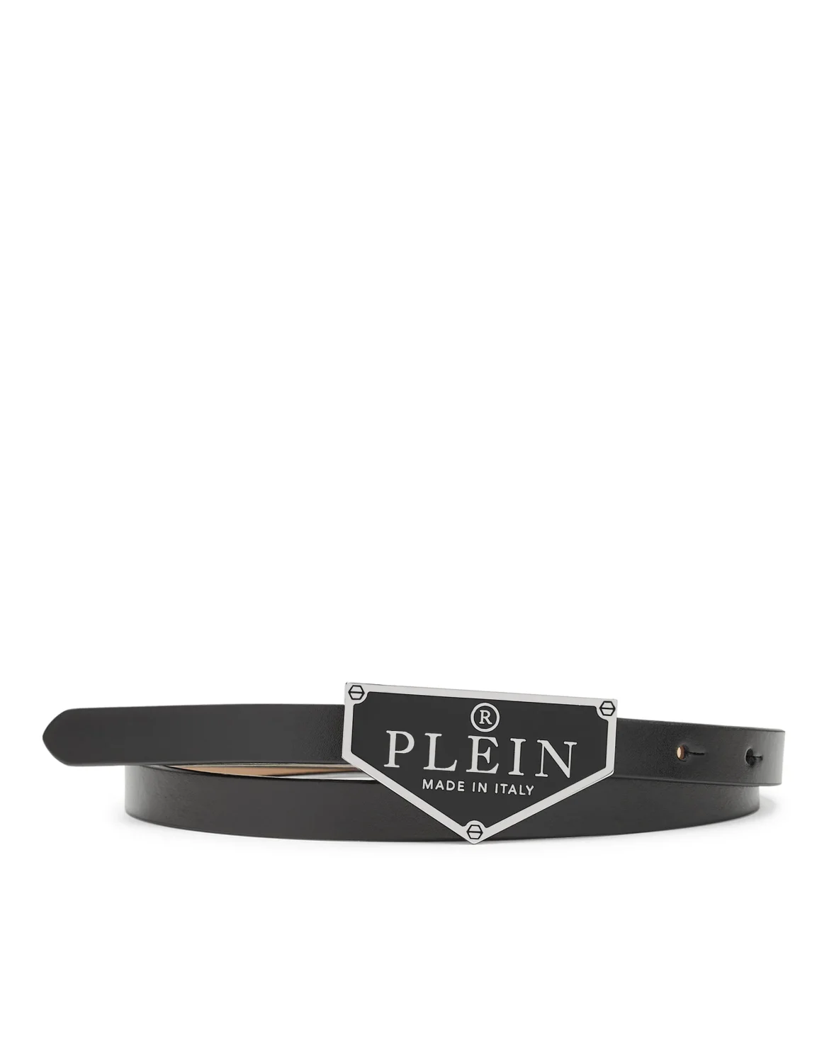Leather Belt Iconic Plein, цвет: Черный