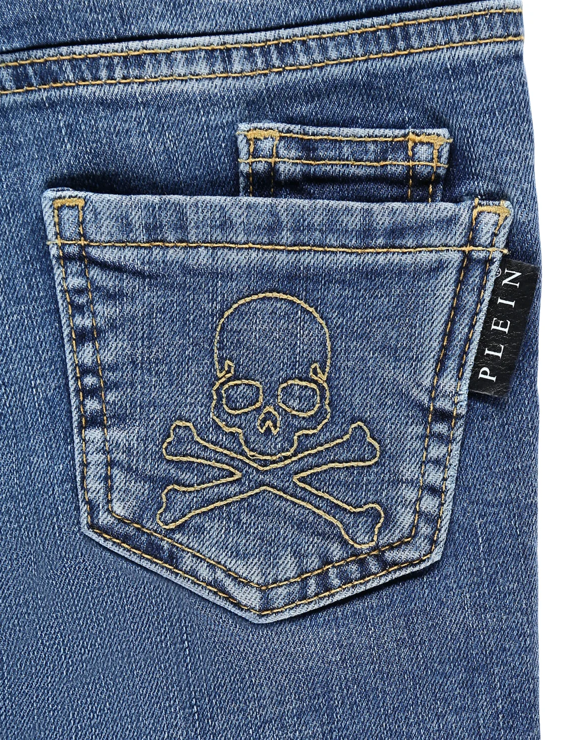 Denim regular Skull and Plein, цвет: Синий