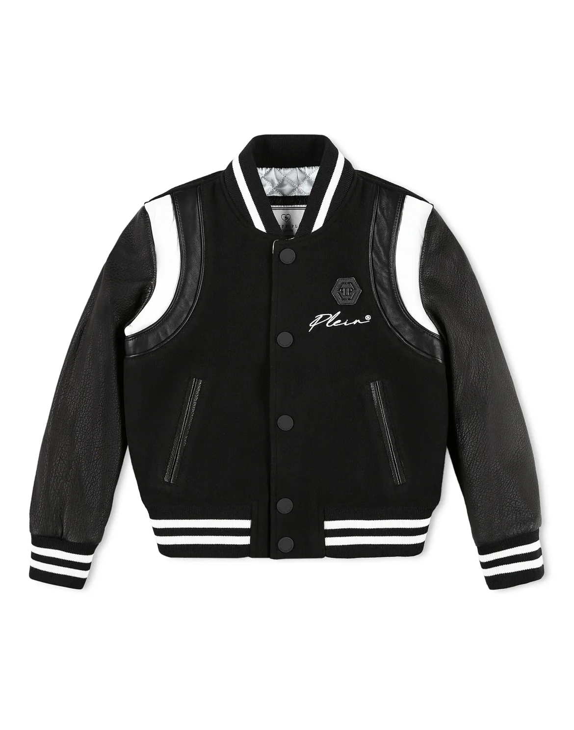 Leather Bomber Iconic Plein, цвет: Черный