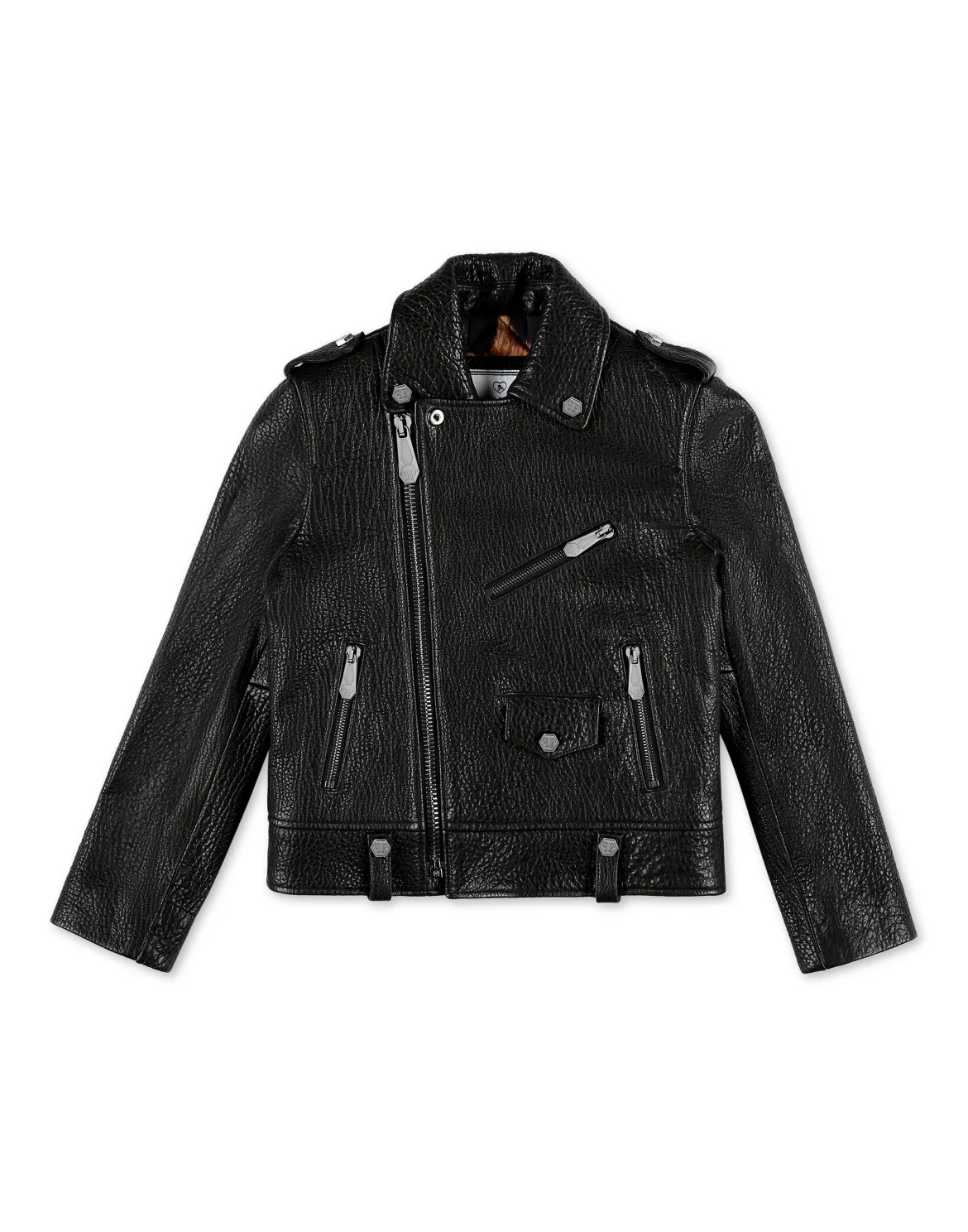 Biker Jacket Iconic Plein, цвет: Черный