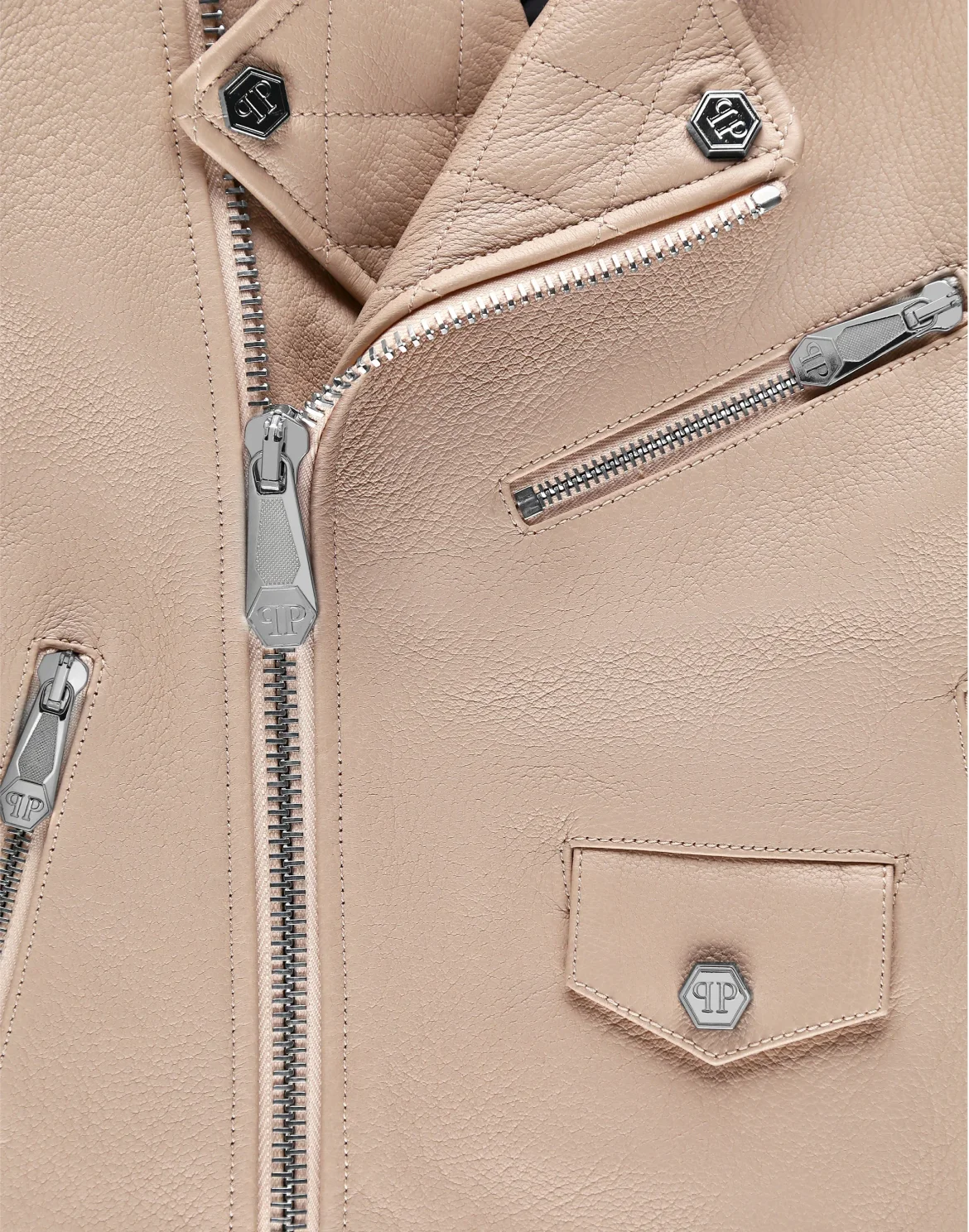 Biker Jacket Iconic Plein, цвет: Бежевый
