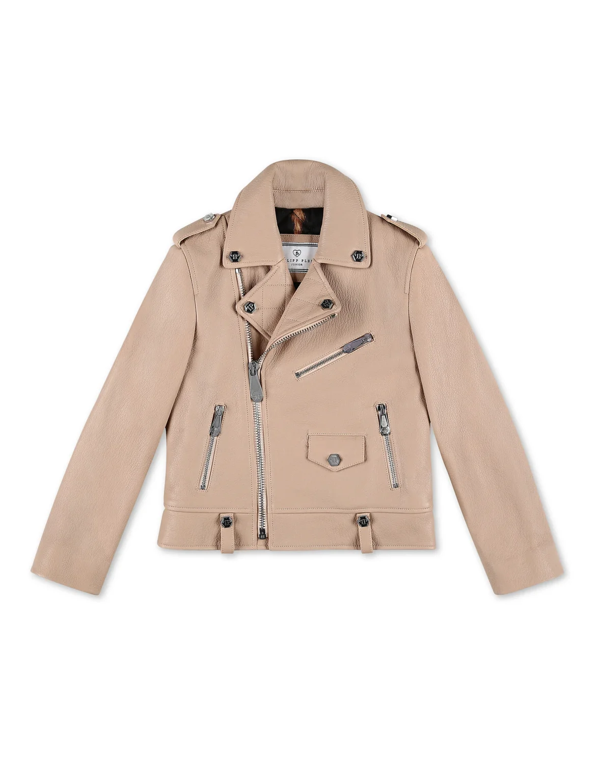 Biker Jacket Iconic Plein, цвет: Бежевый