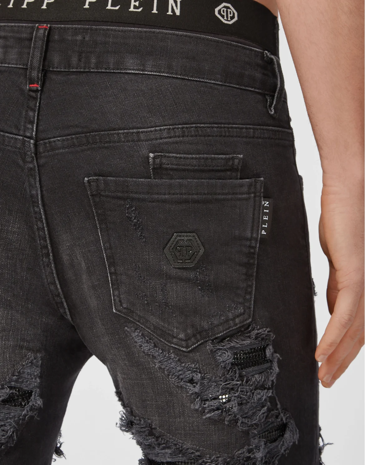 Denim Slim Fit with Metal mesh, цвет: Черный