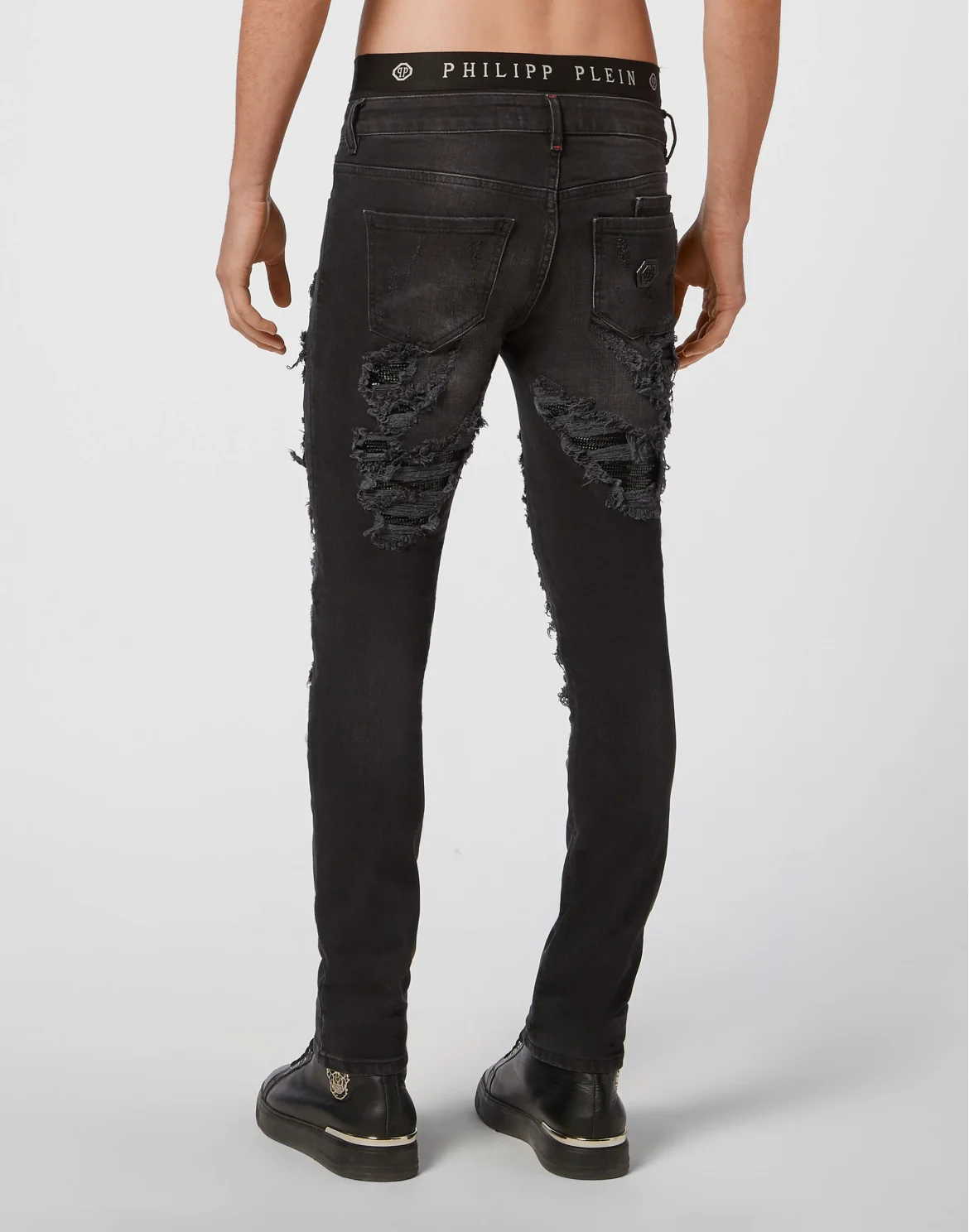 Denim Slim Fit with Metal mesh, цвет: Черный