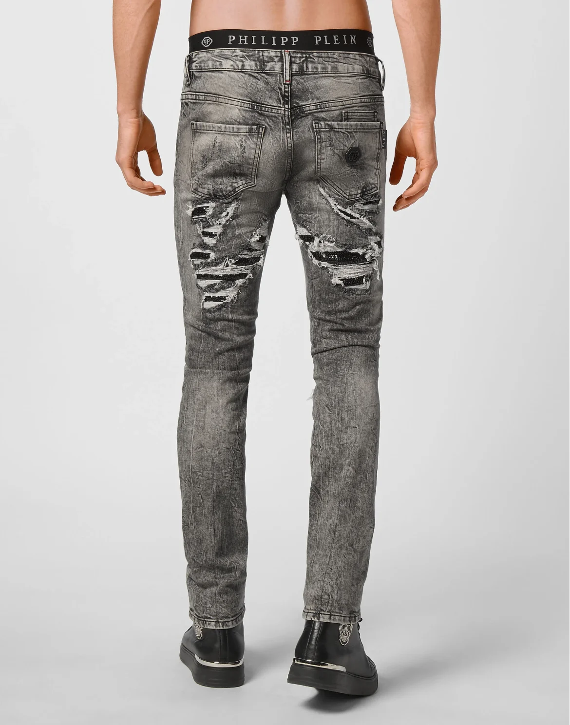 Denim Slim Fit with Metal mesh, цвет: Черный