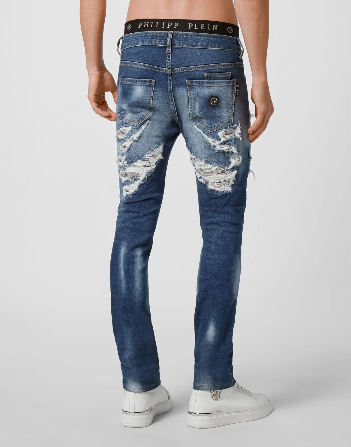 Denim Slim Fit with Metal mesh, цвет: Синий
