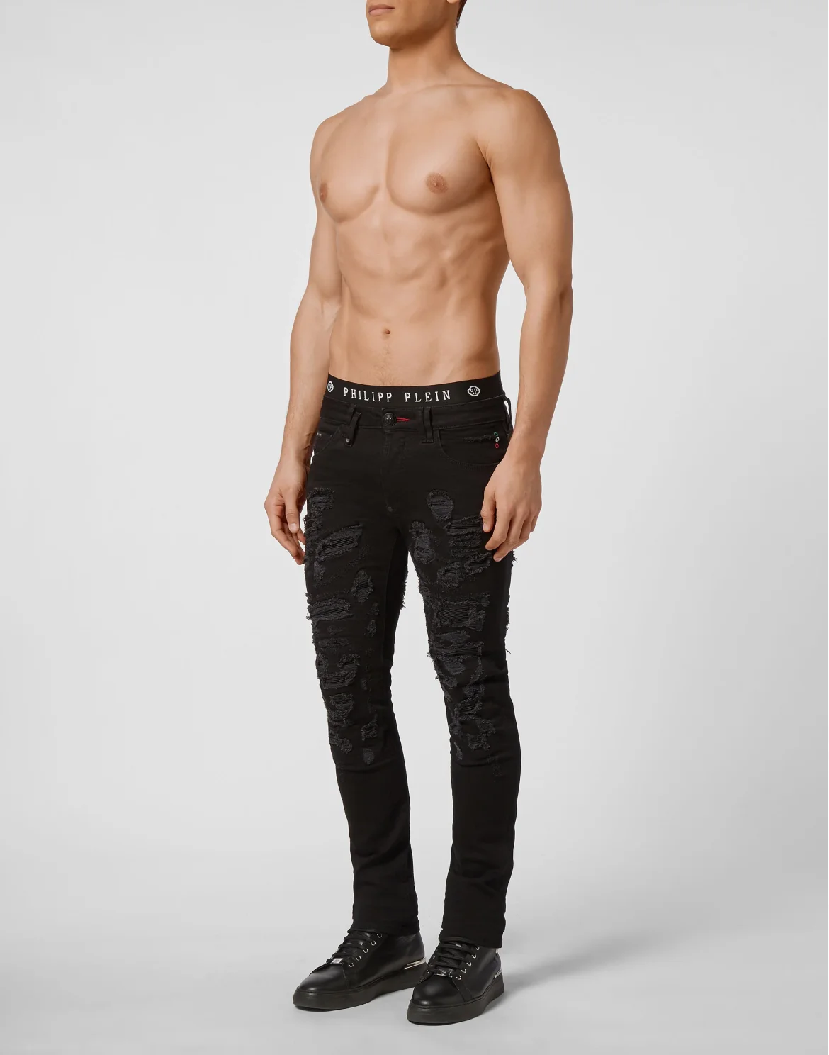 Denim Super Straight Cut Destroyed, цвет: Черный