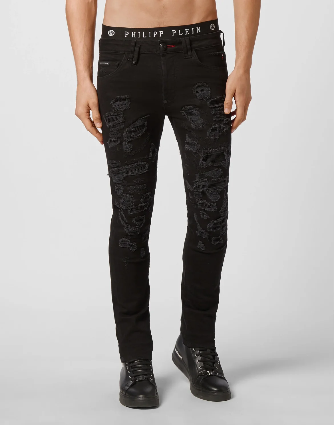 Denim Super Straight Cut Destroyed, цвет: Черный