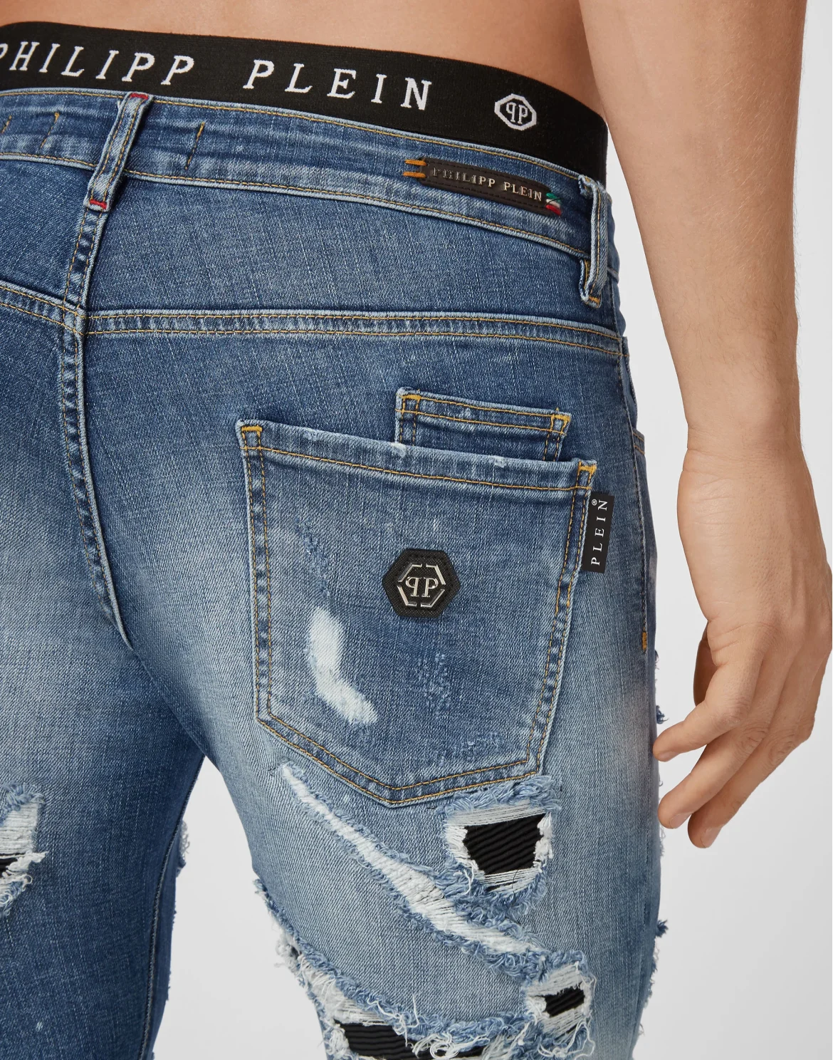 Denim Super Straight Cut Destroyed, цвет: Синий