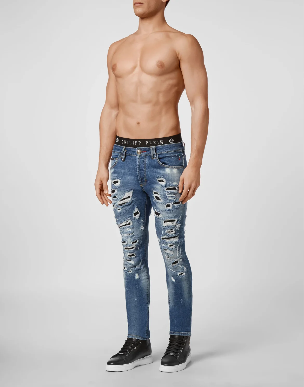 Denim Super Straight Cut Destroyed, цвет: Синий