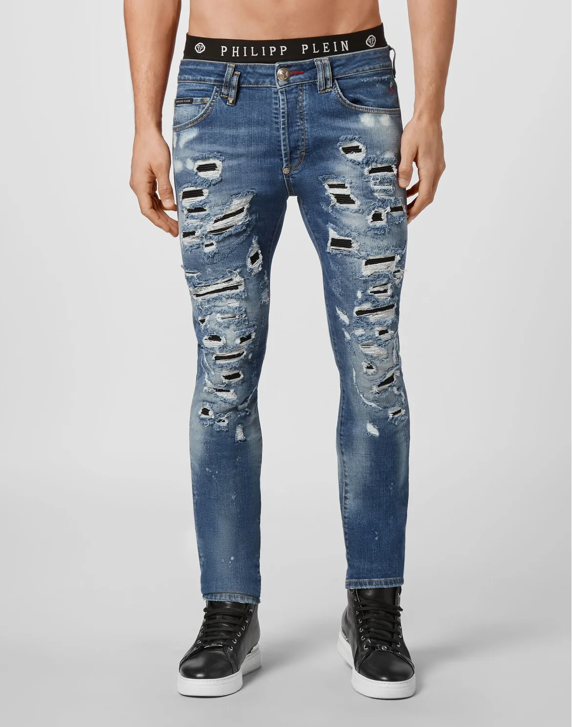 Denim Super Straight Cut Destroyed, цвет: Синий