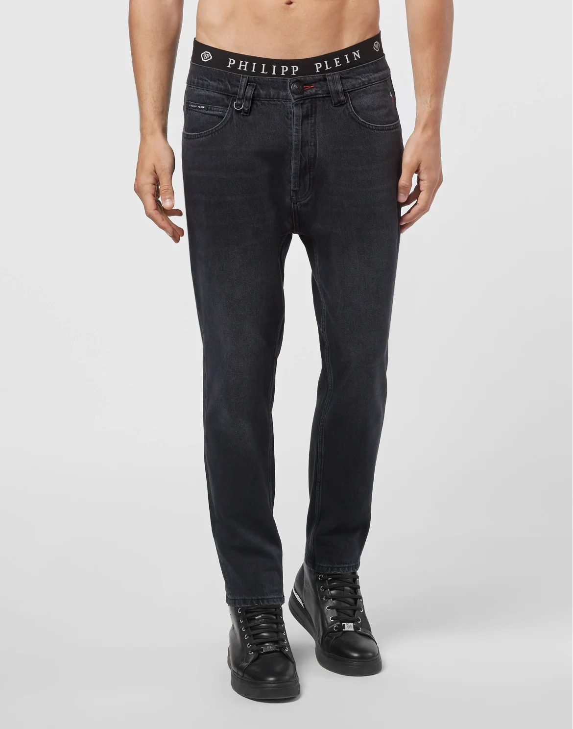 Denim Trousers Carrot Fit Iconic Plein, цвет: Черный