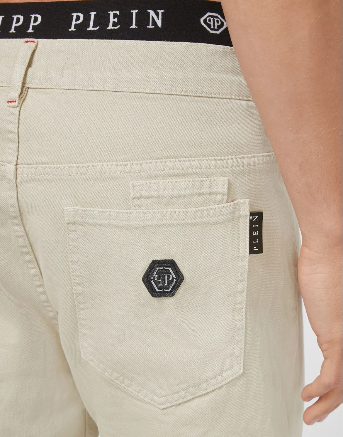 Denim Trousers Carrot Fit Iconic Plein, цвет: Бежевый