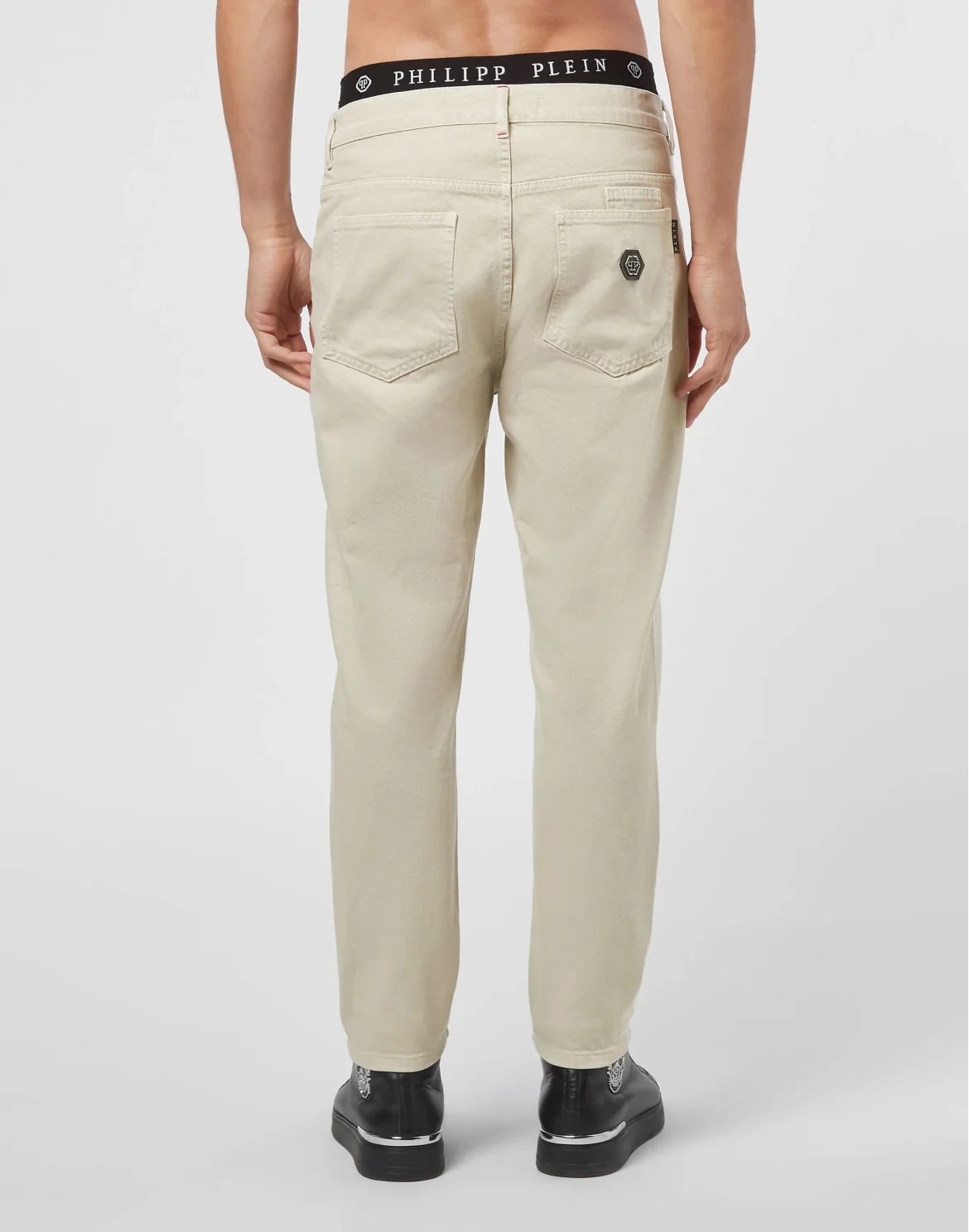 Denim Trousers Carrot Fit Iconic Plein, цвет: Бежевый