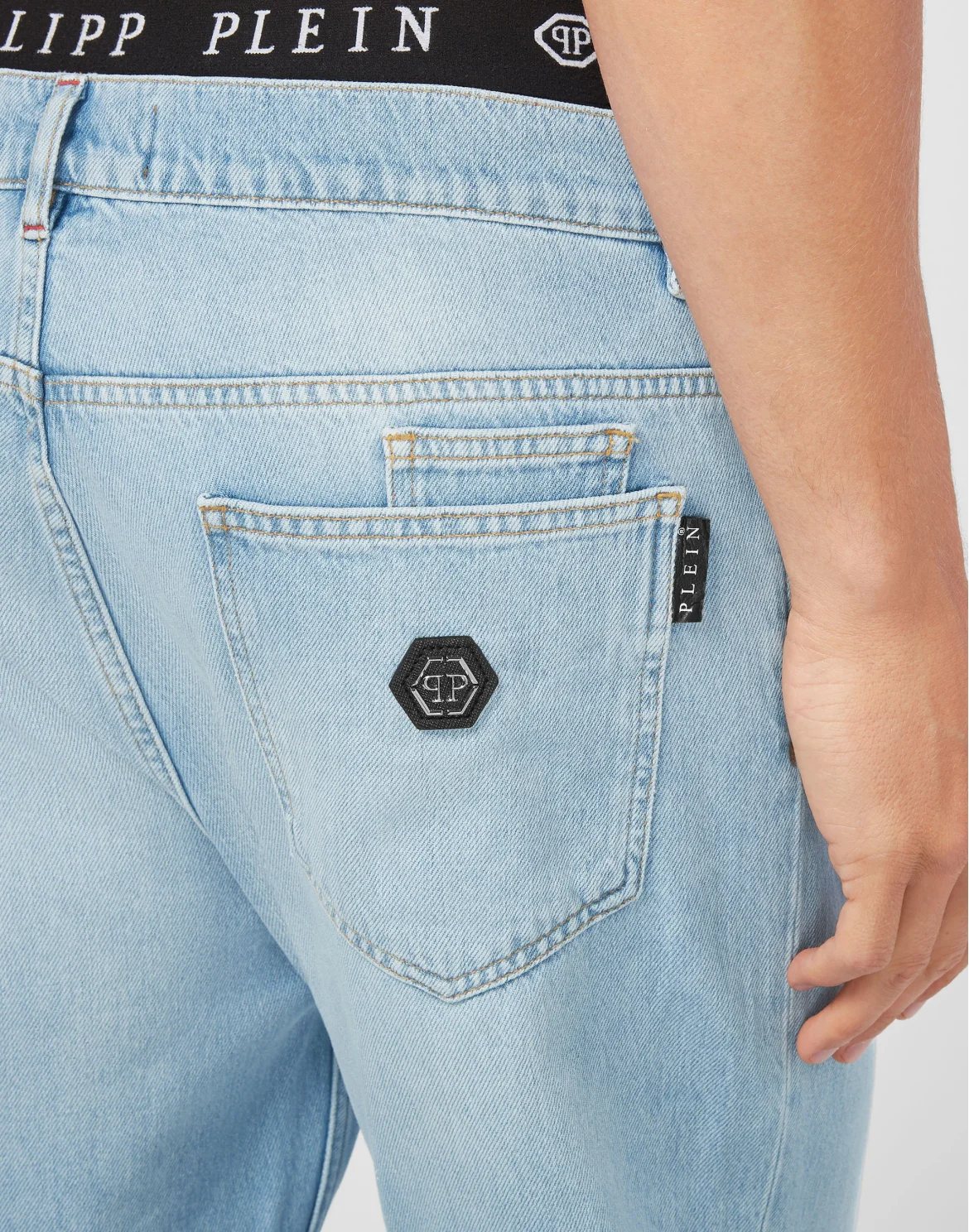 Denim Trousers Carrot Fit Iconic Plein, цвет: Голубой