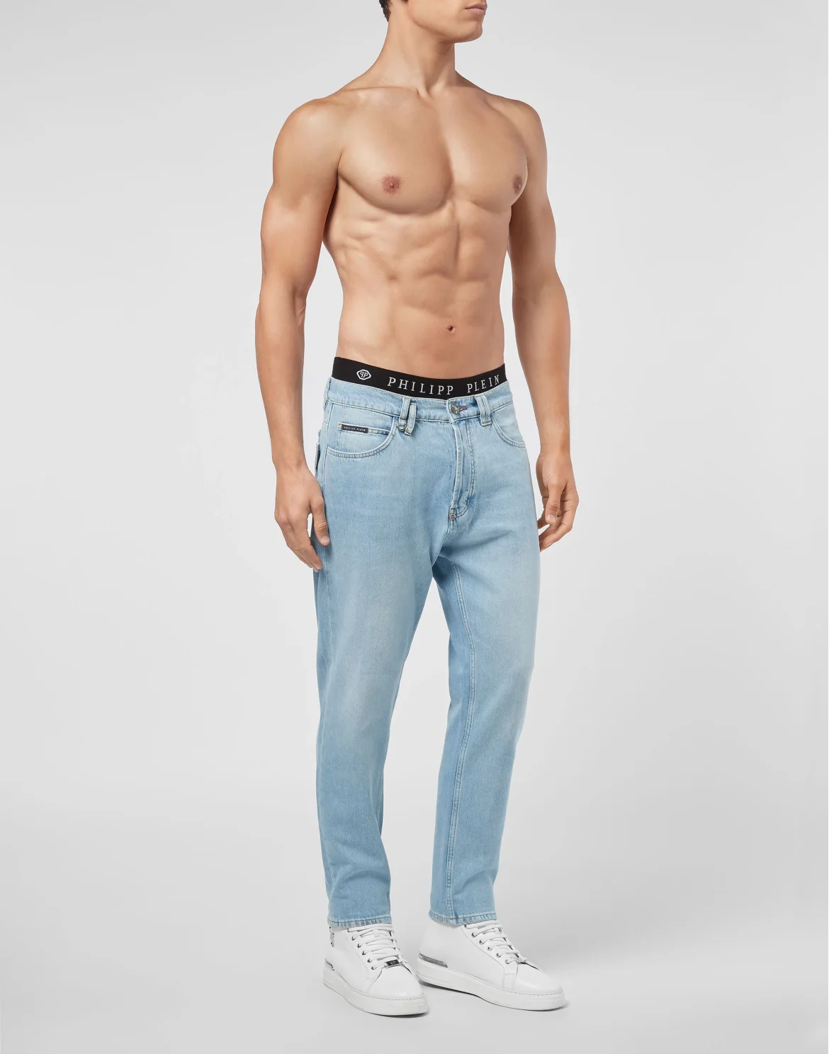 Denim Trousers Carrot Fit Iconic Plein, цвет: Голубой