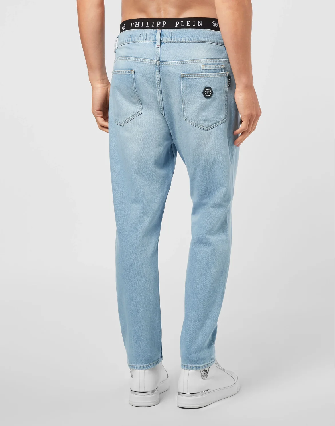 Denim Trousers Carrot Fit Iconic Plein, цвет: Голубой